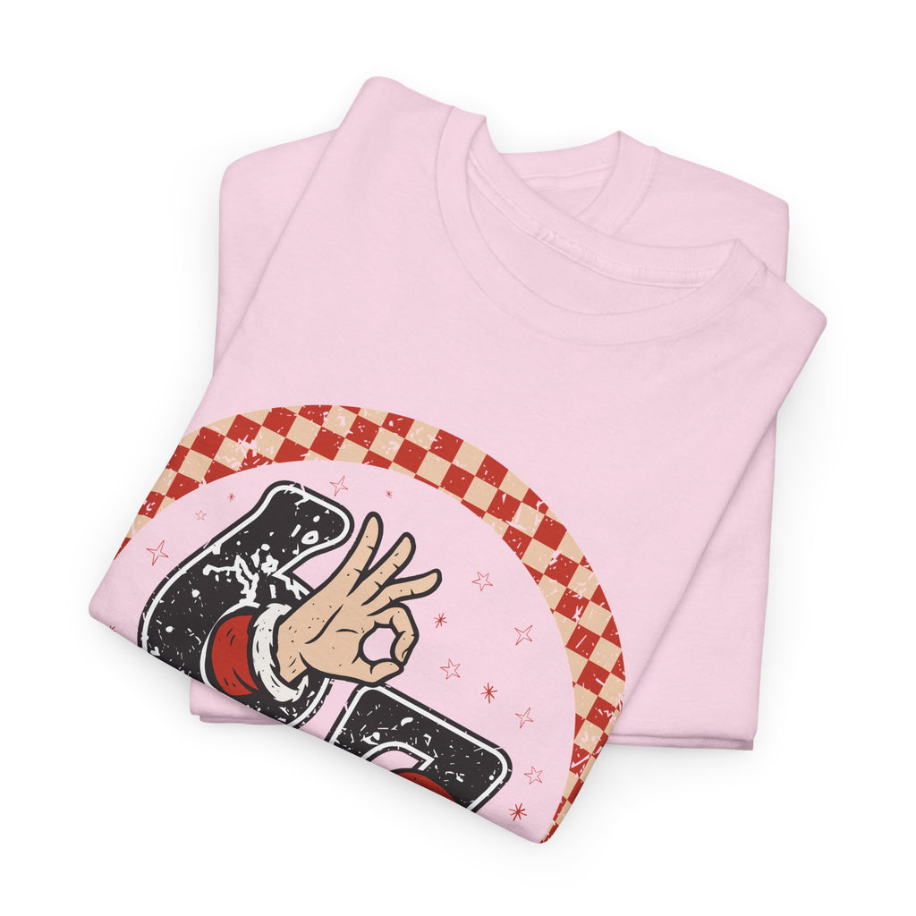 Retro Christmas Tee — Santa '67' & 'Y'all' Red Checkered Graphic.Unisex Cotton Tee