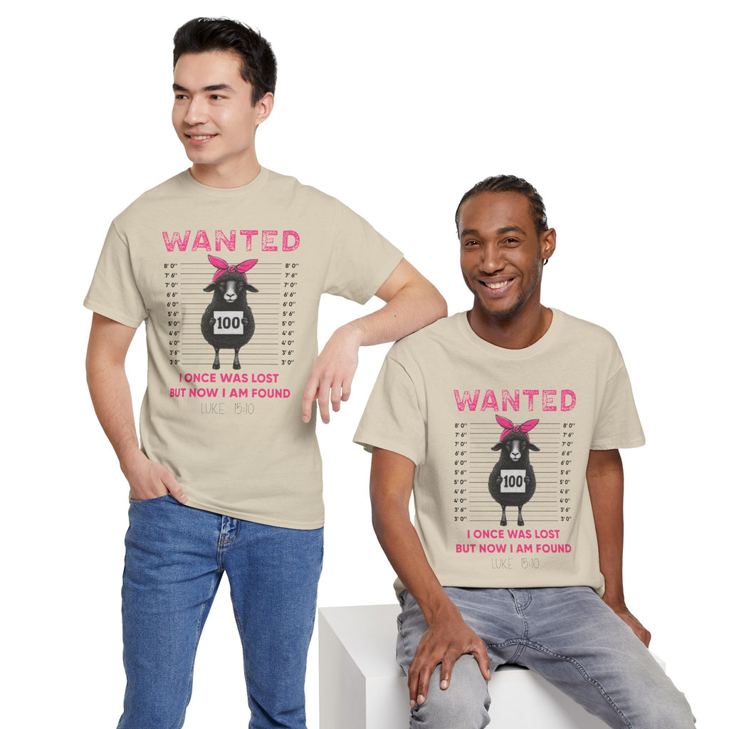 WANTED Black Sheep 'I Once Was Lost But Now I Am Found' Unisex Cotton T-Shirt