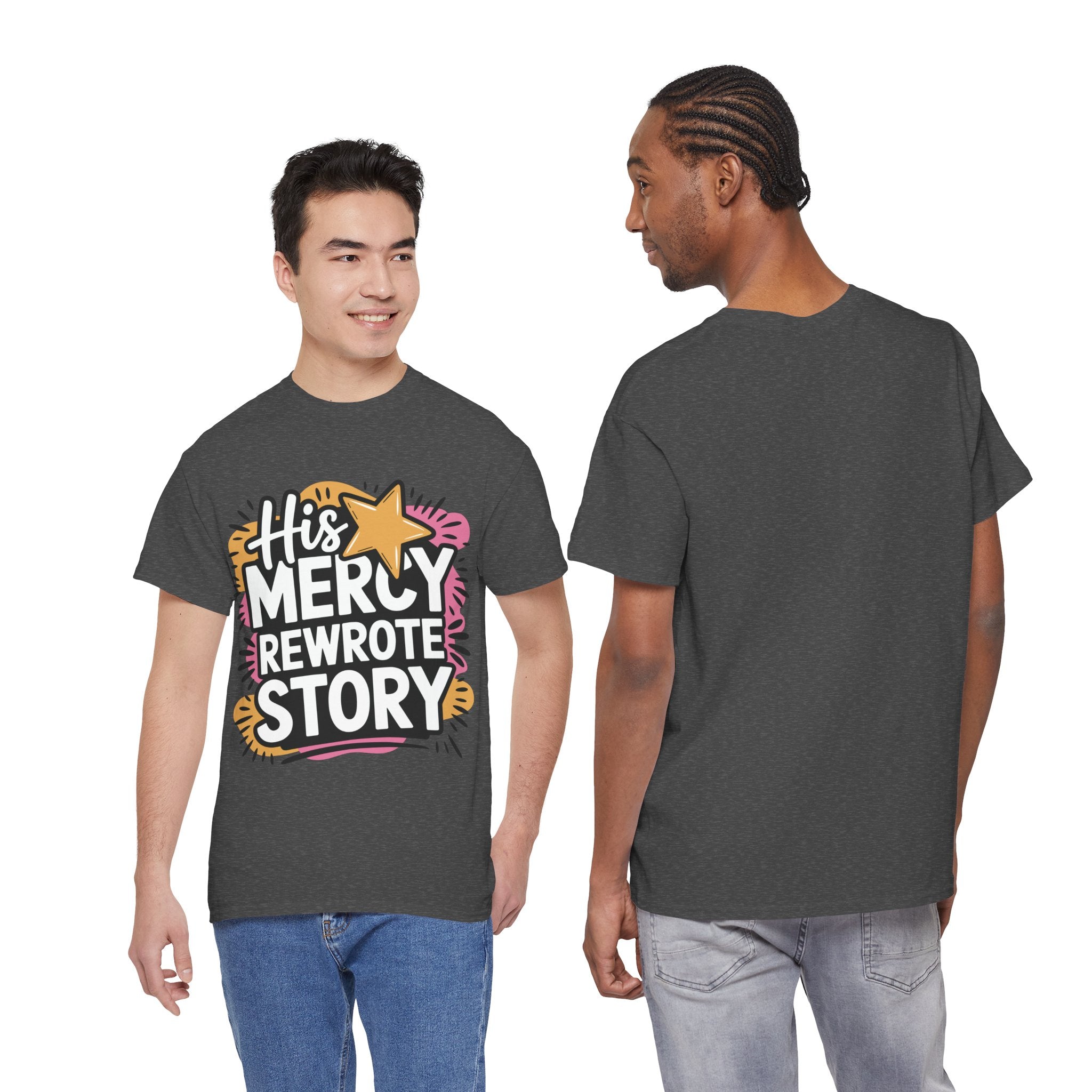 His Mercy Rewrote My Story Tee — Retro Christian Graphic T-Shirt