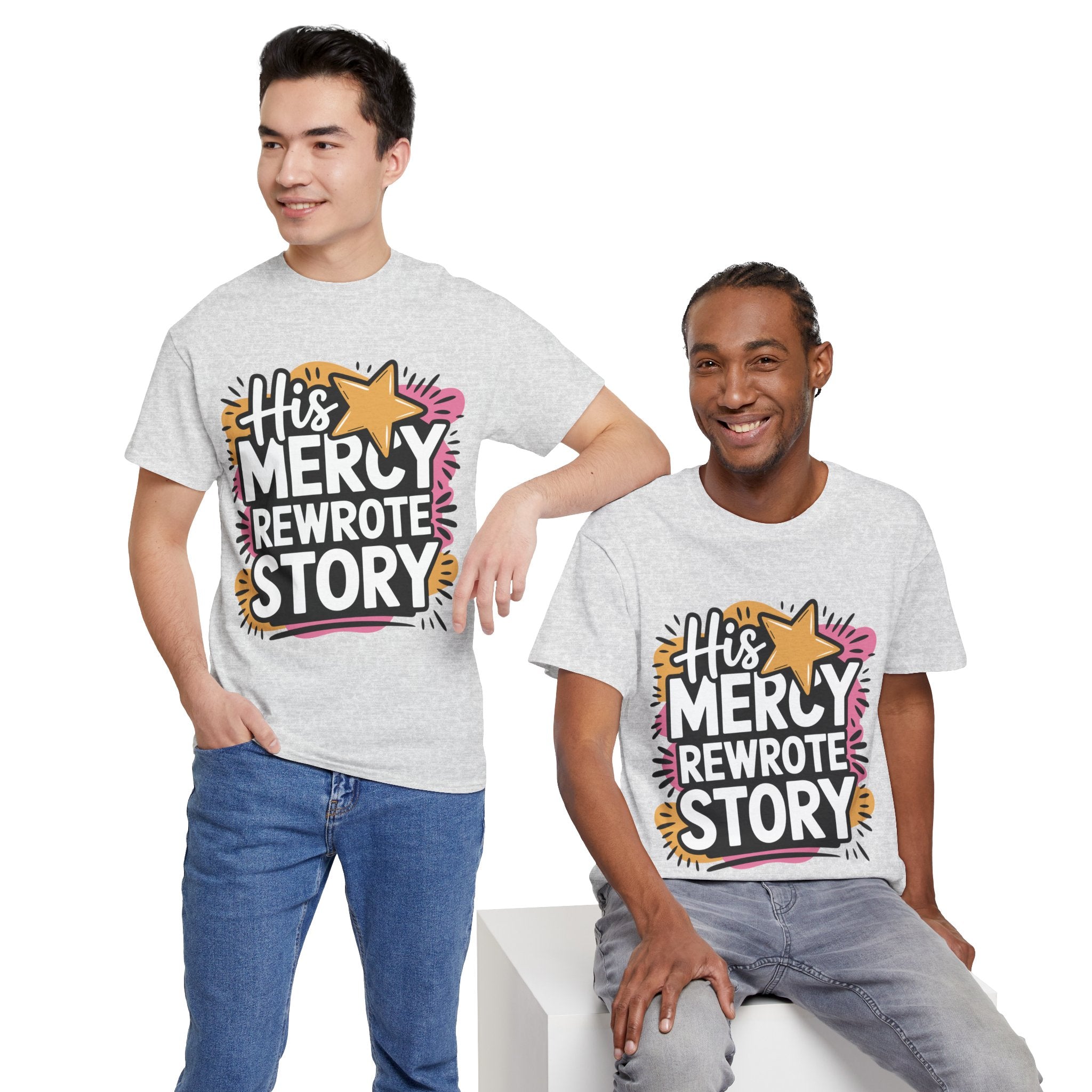 His Mercy Rewrote My Story Tee — Retro Christian Graphic T-Shirt