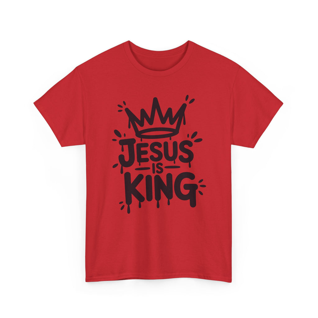 Jesus Is King Crown T-Shirt — Minimalist Christian Unisex Cotton Tee