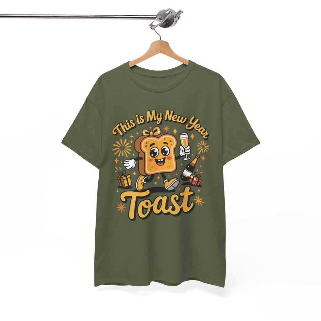 New Year Toast T-Shirt — "This Is My New Year Toast" Champagne & Fireworks Unisex Cotton Tee