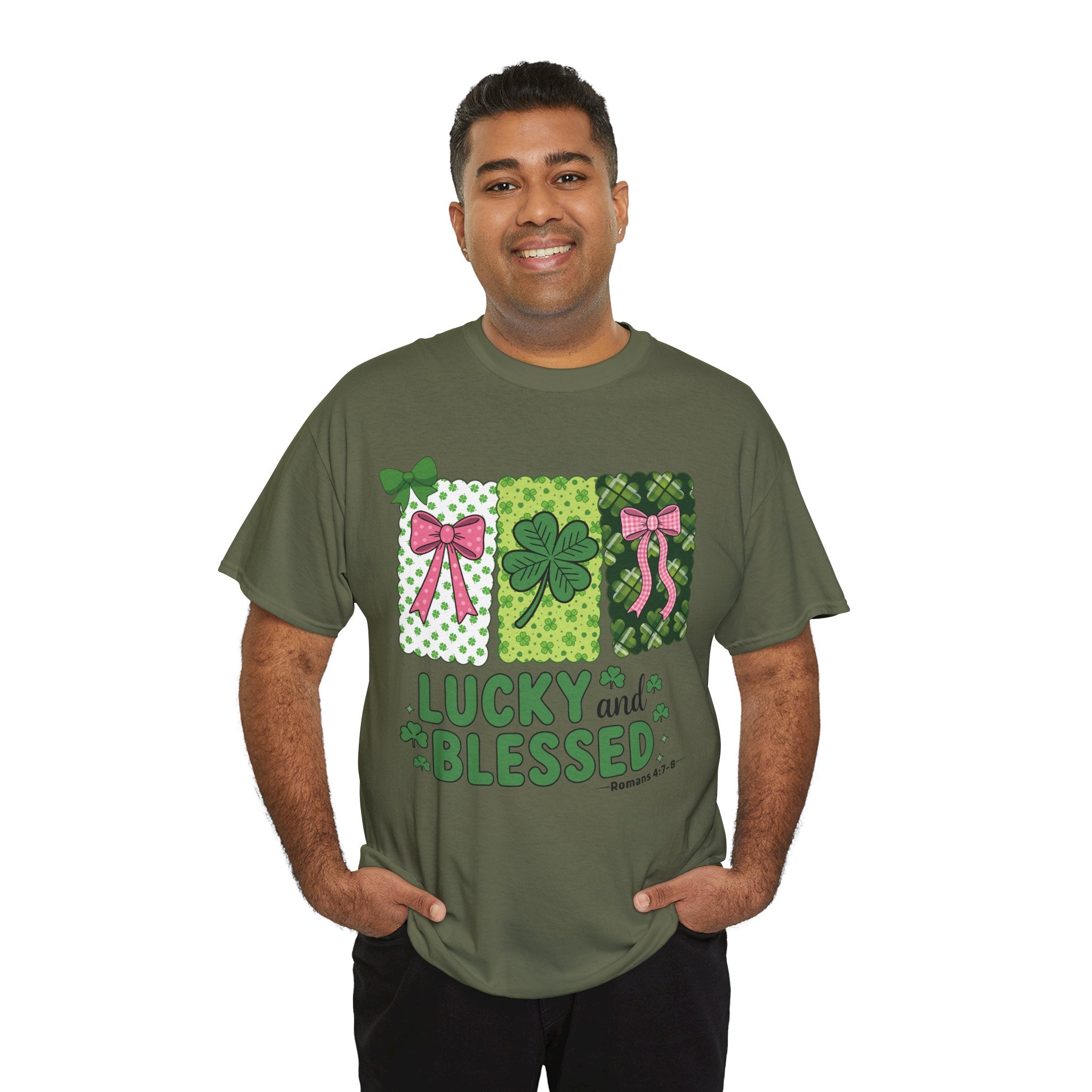 Lucky and Blessed Clover Unisex Cotton Tee