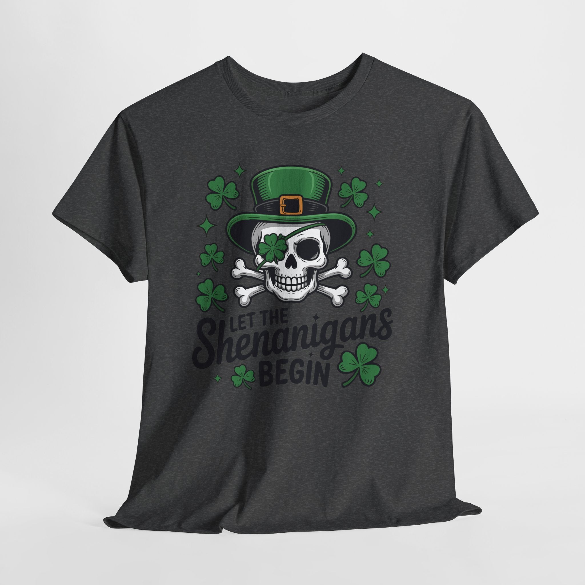 Let the Shenanigans Begin — Leprechaun Skull Unisex Cotton T-Shirt
