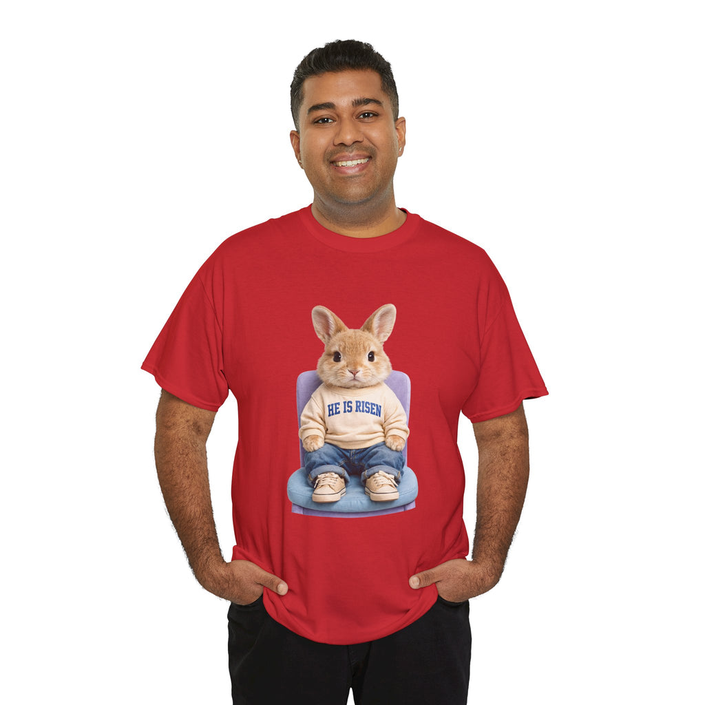 Easter 'He Is Risen' Bunny Unisex Cotton Tee