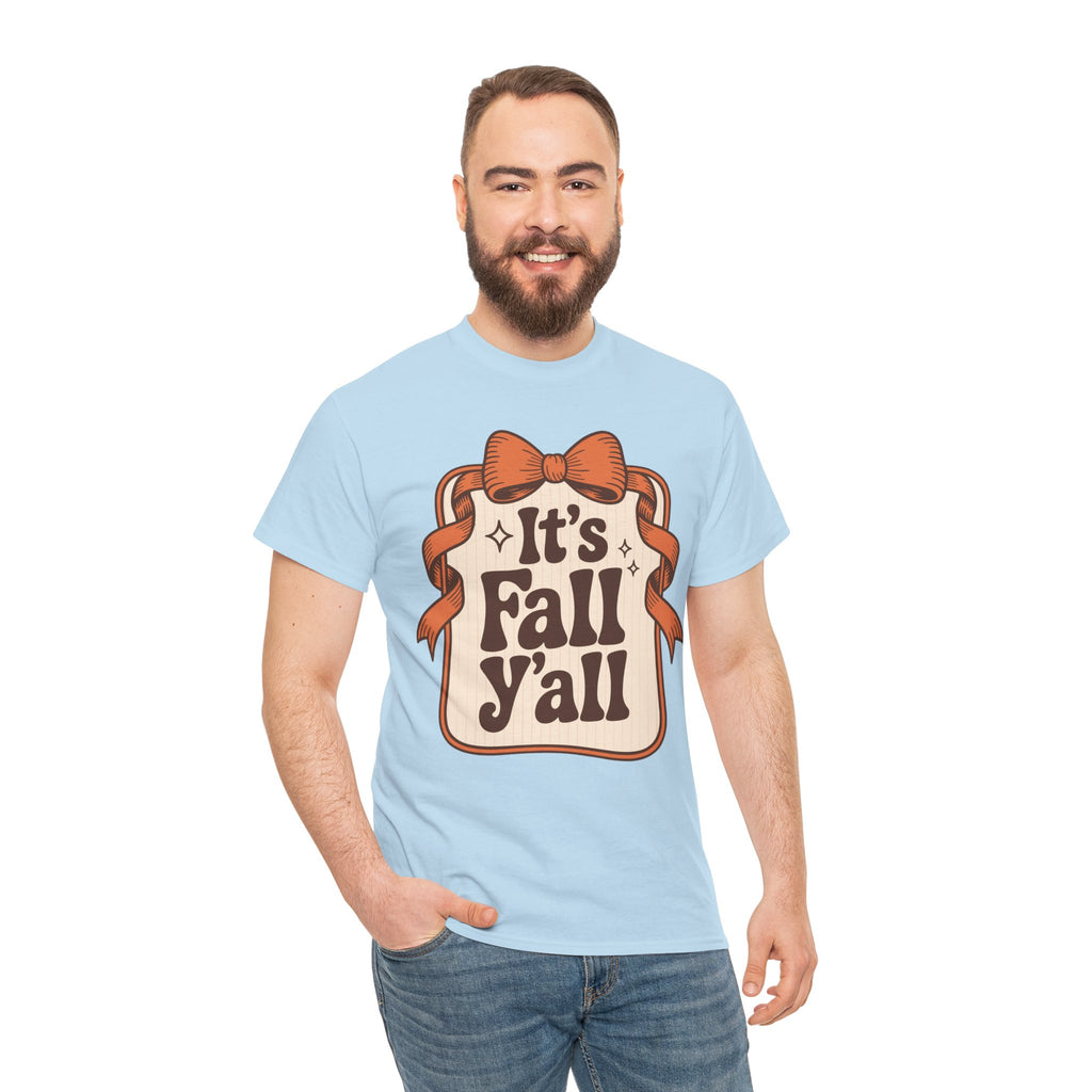 It’s Fall Y’all Autumn Ribbon Unisex Cotton Tee