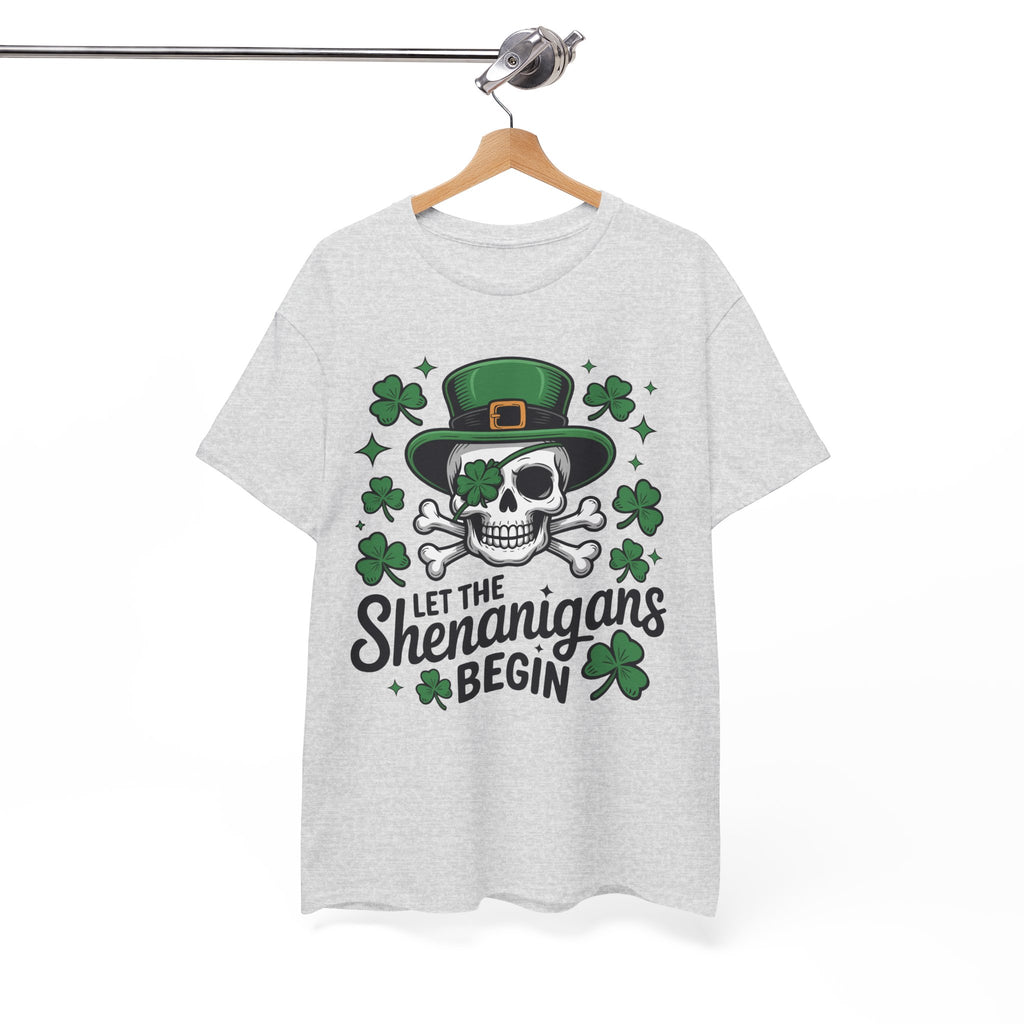 Let the Shenanigans Begin — Leprechaun Skull Unisex Cotton T-Shirt