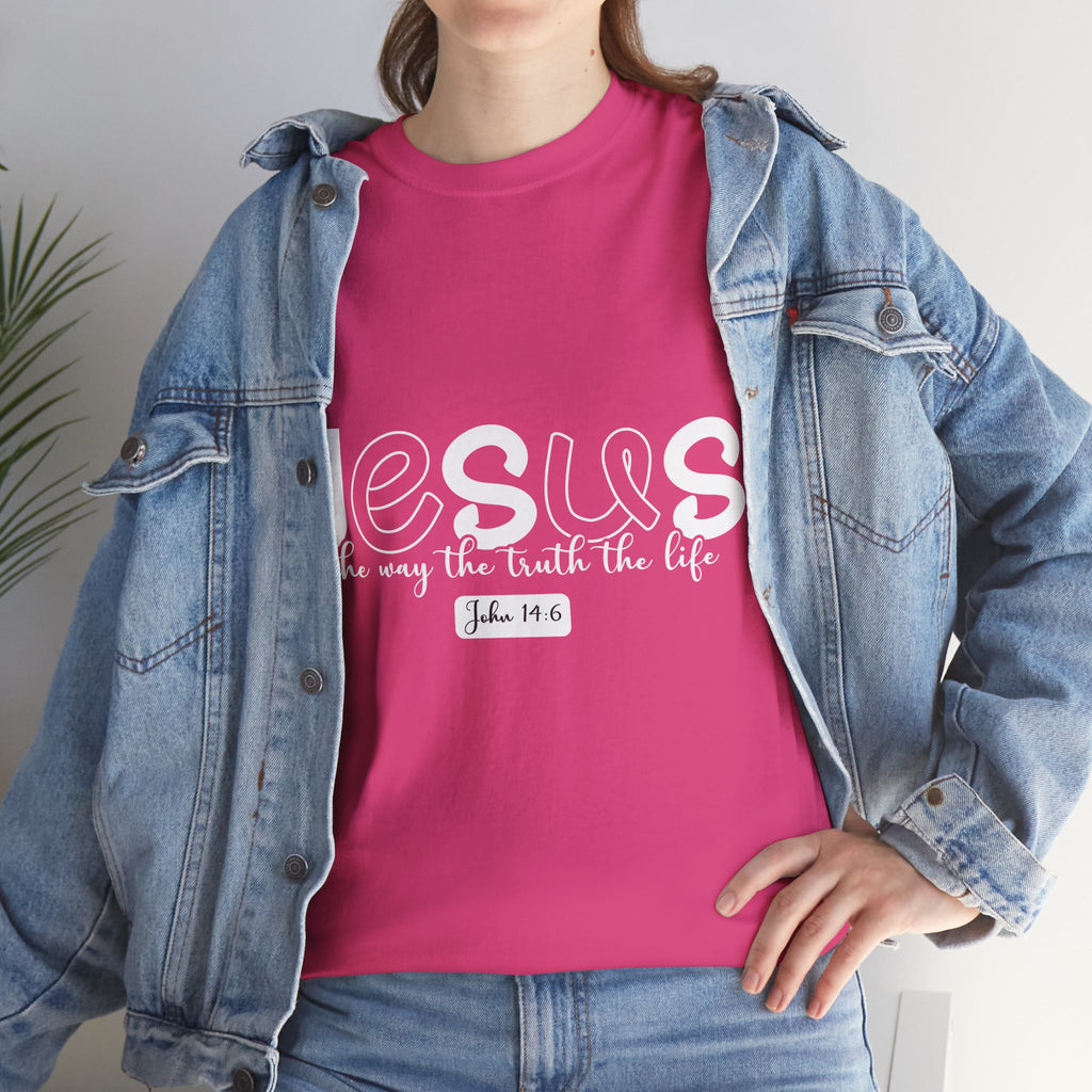 John 14:6 Christian Tee — Minimalist Script Faith T-Shirt