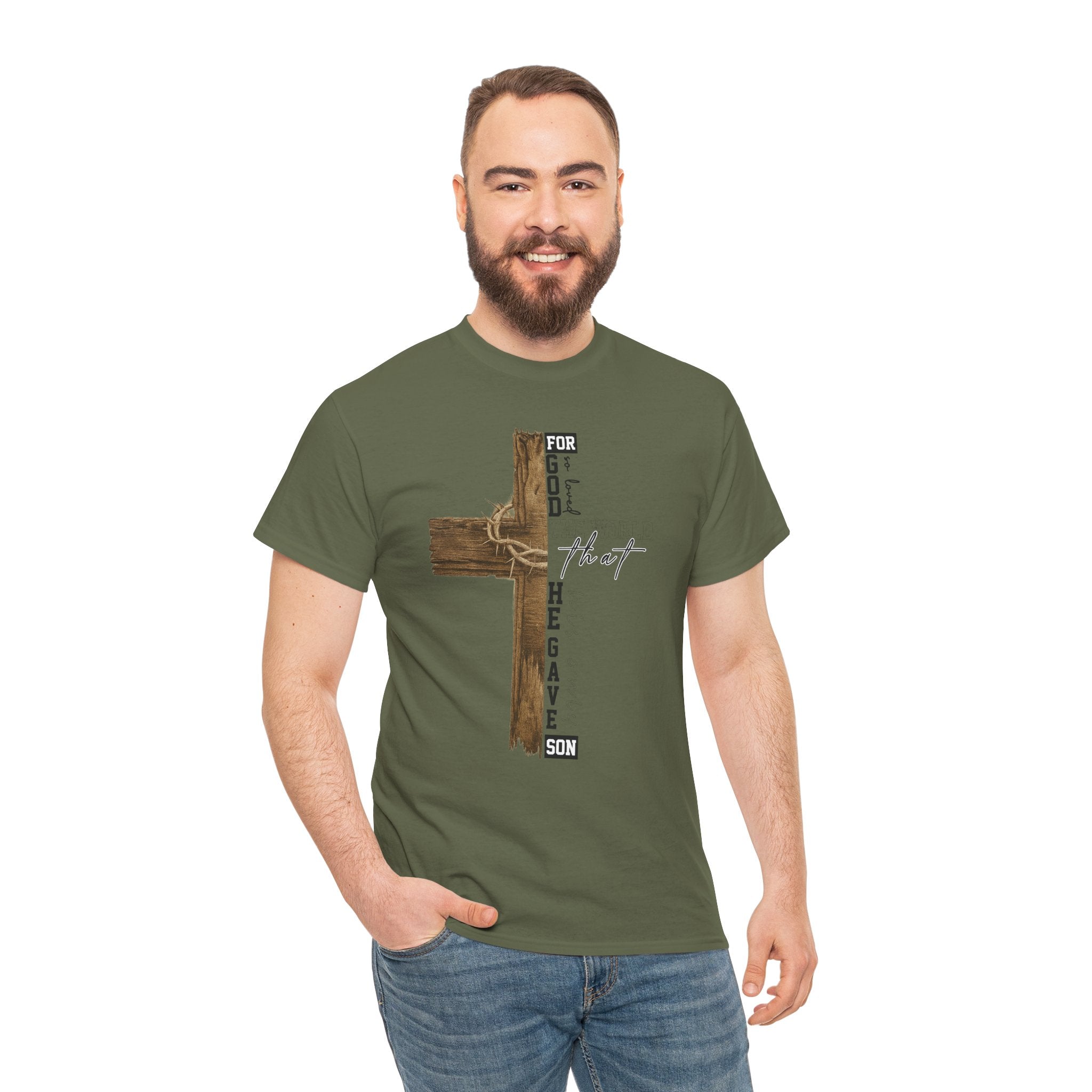 For That Son T-Shirt — Wooden Cross & Crown of Thorns Christian Unisex Cotton Tee