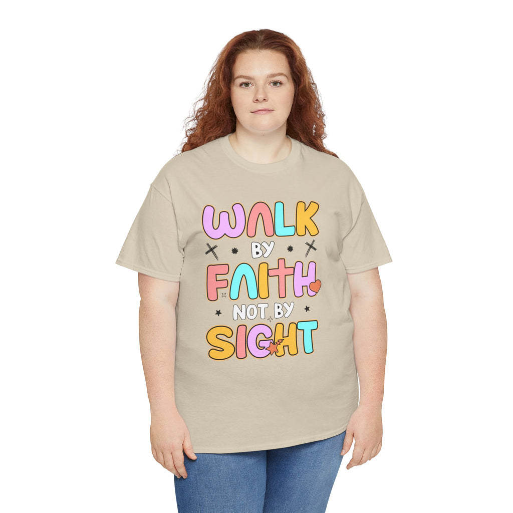 Walk by Faith Not by Sight T-Shirt — Pastel Christian Faith Unisex Cotton Tee