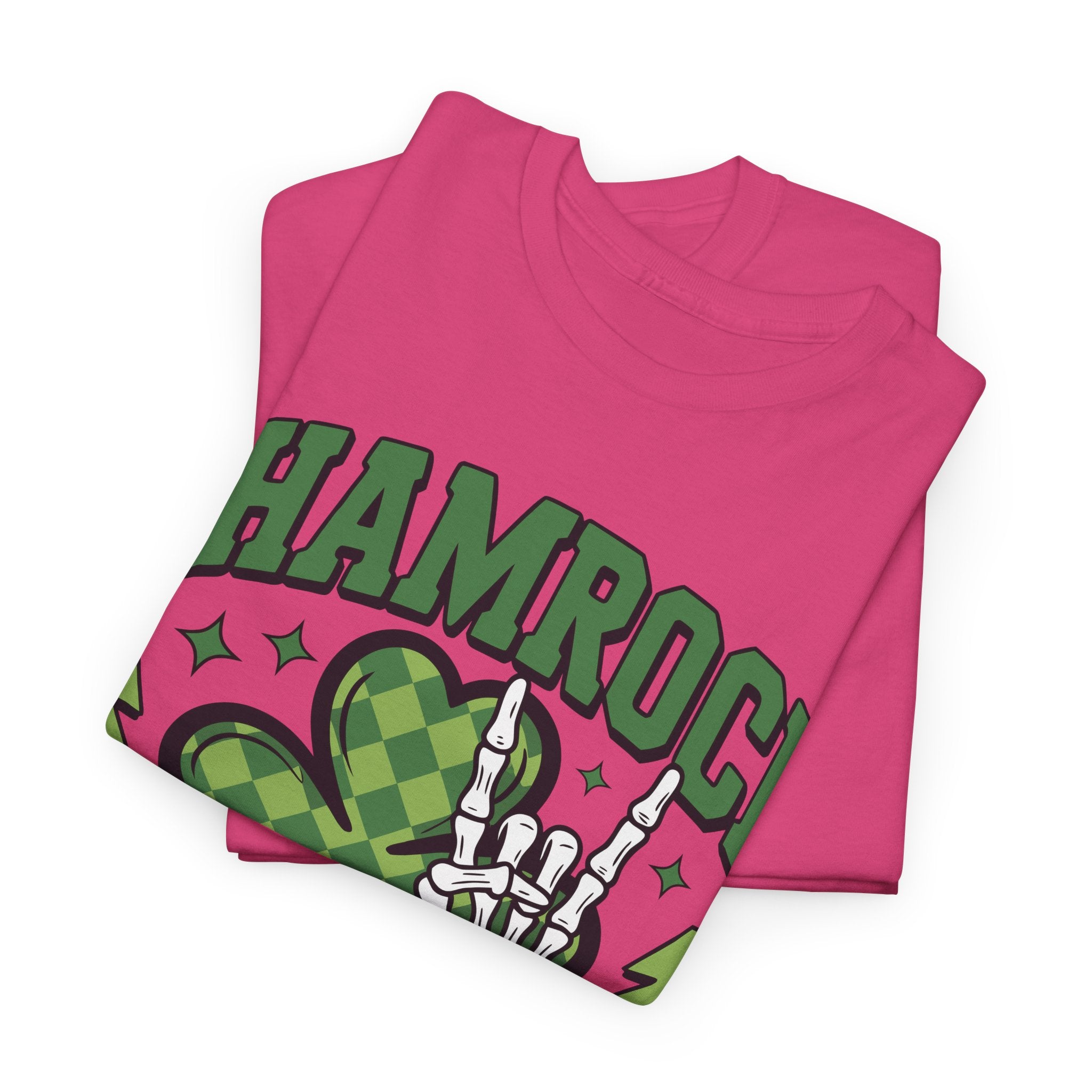 Shamrock and Roll Tee — Skeleton Hand & Lightning St. Patrick’s Rock Unisex Cotton Shirt