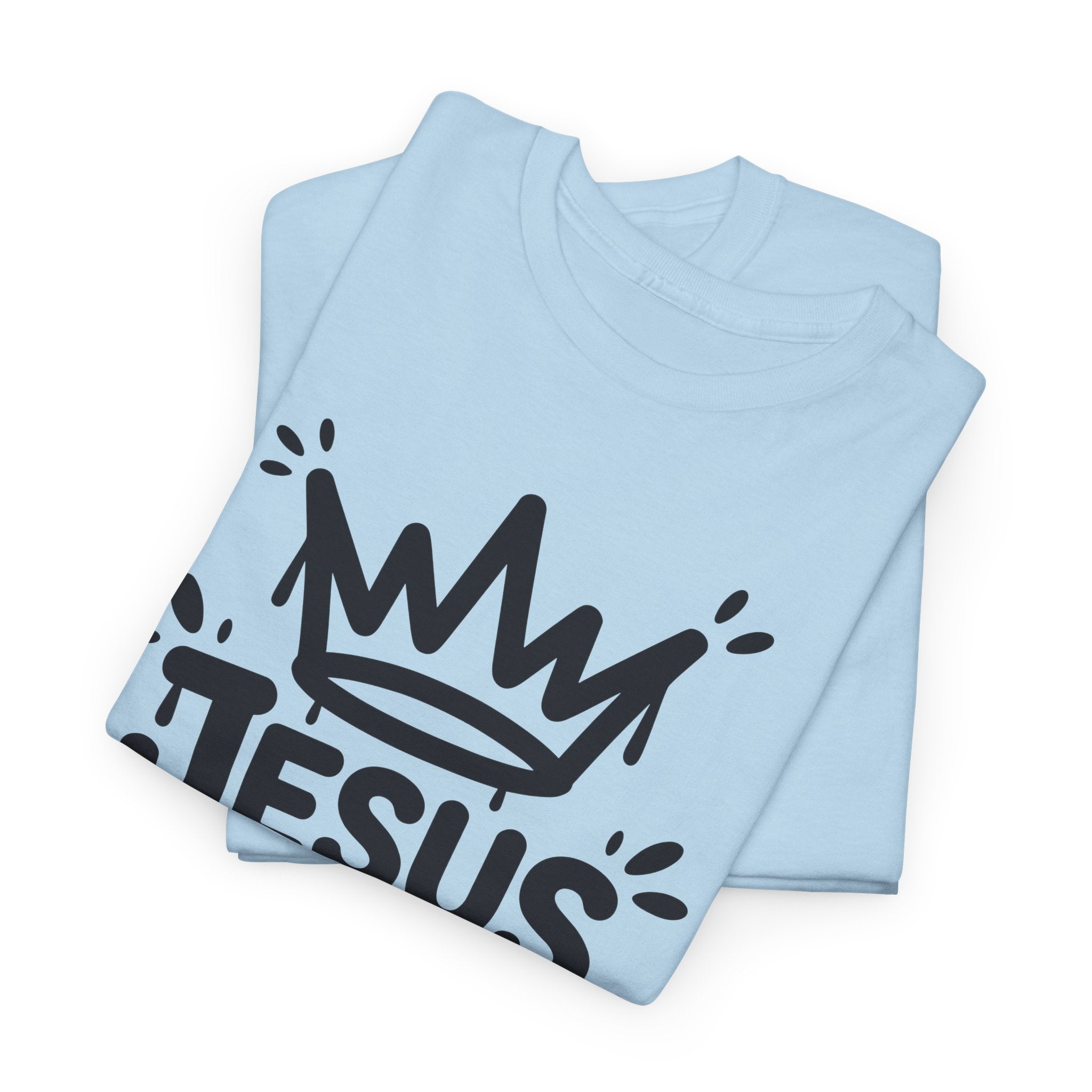 Jesus Is King Crown T-Shirt — Minimalist Christian Unisex Cotton Tee