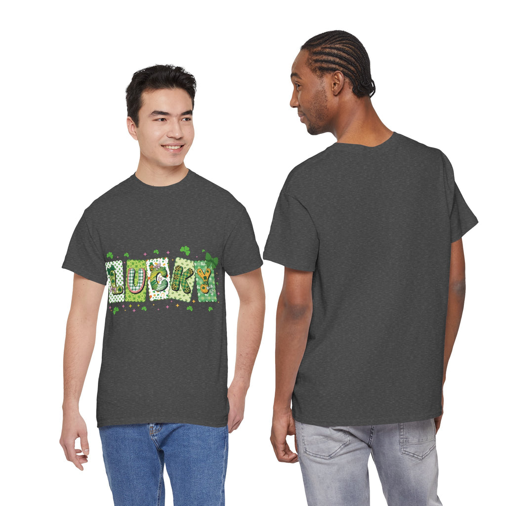 Lucky Patchwork Plaid Clover Tee — St. Patrick’s Day Unisex Cotton T-Shirt