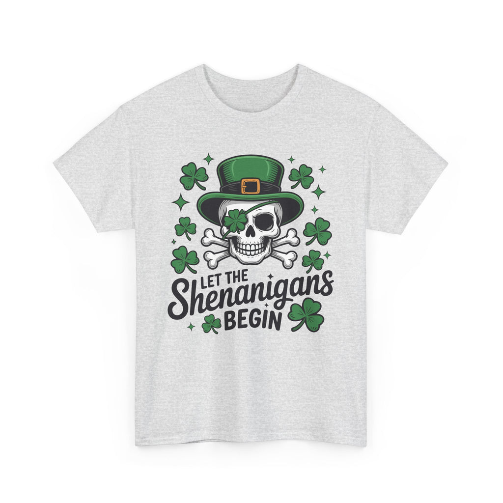 Let the Shenanigans Begin — Leprechaun Skull Unisex Cotton T-Shirt
