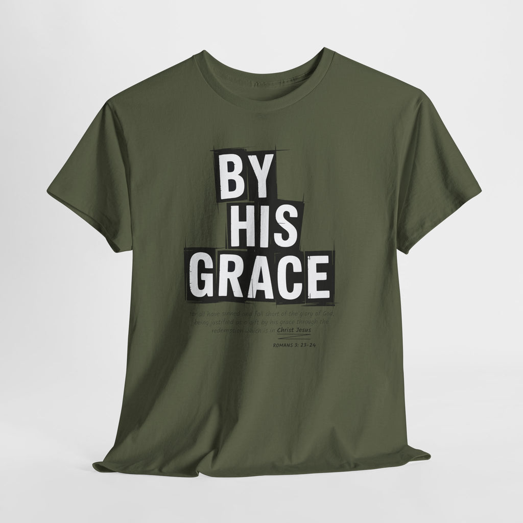 By His Grace tee — Minimalist Faith Christian Unisex Cotton T-Shirt