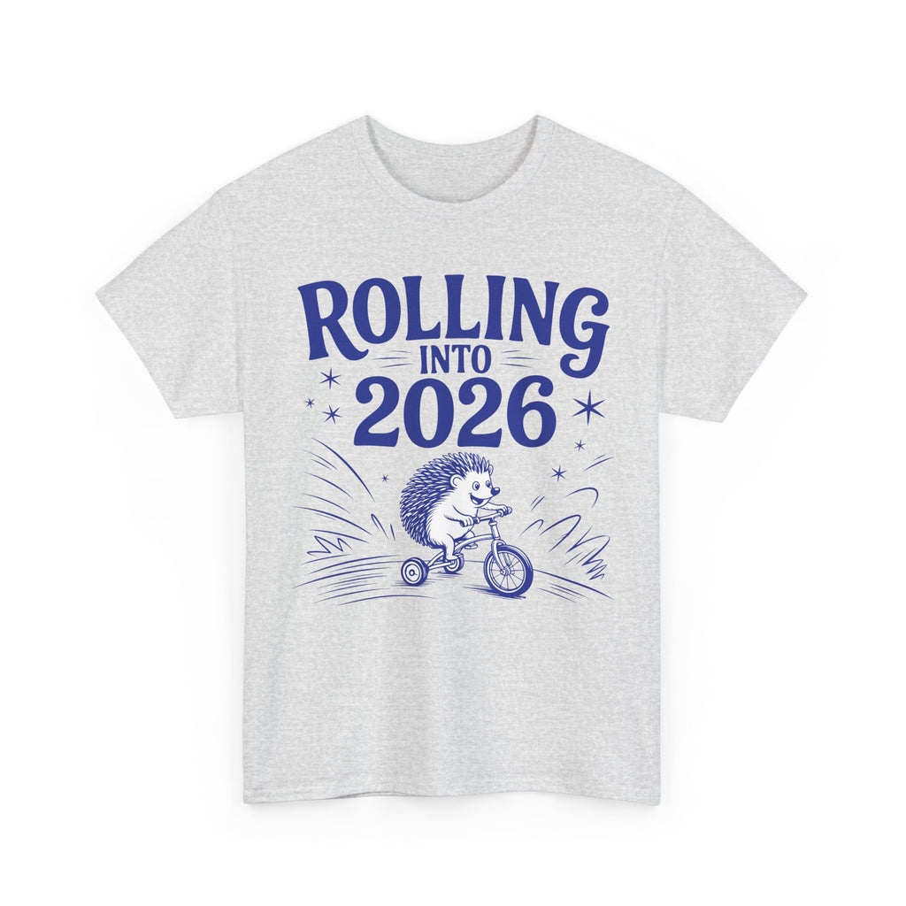 Rolling Into 2026 Hedgehog Tricycle Unisex Cotton Tee
