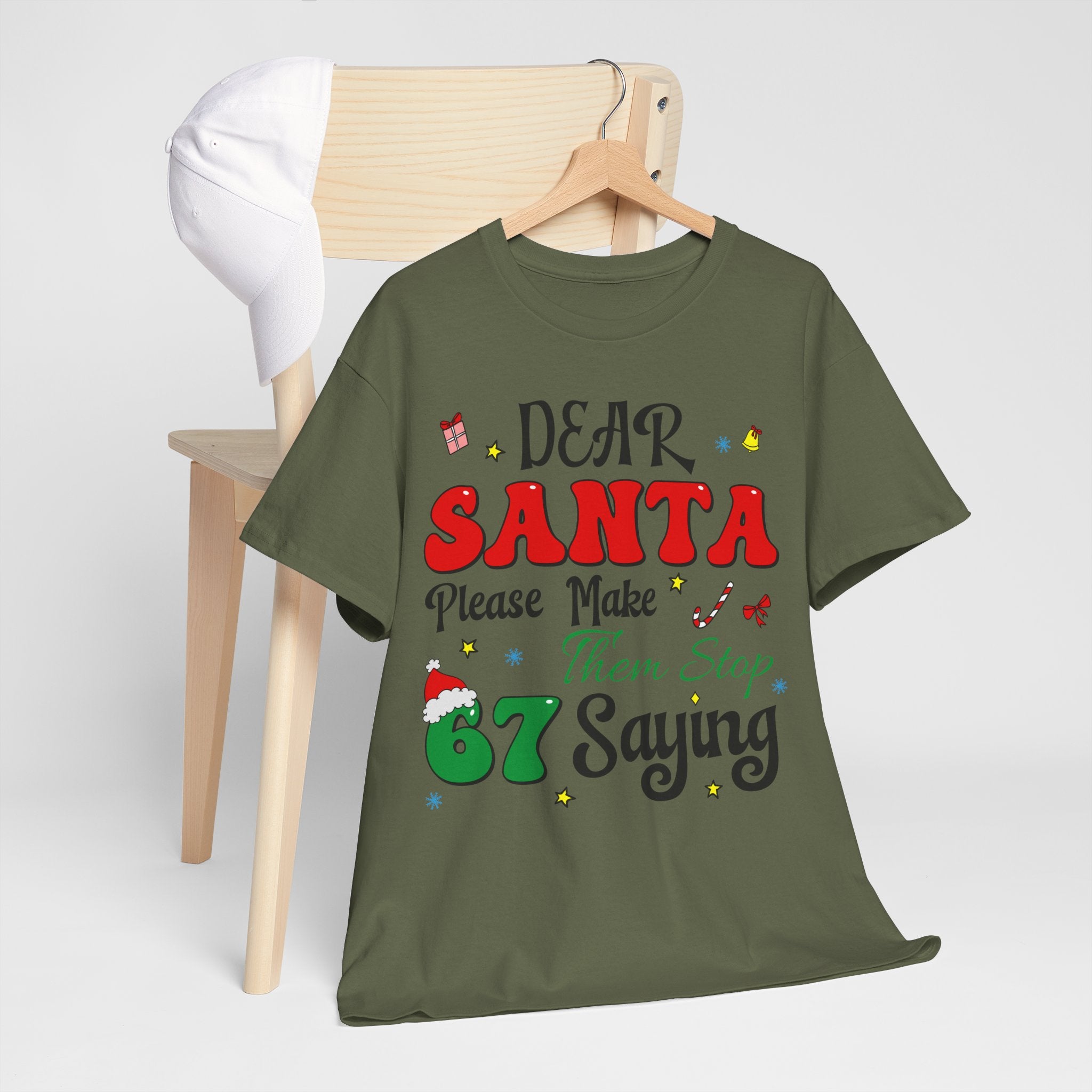 Santa 67 Them Stop Christmas Unisex Cotton Tee
