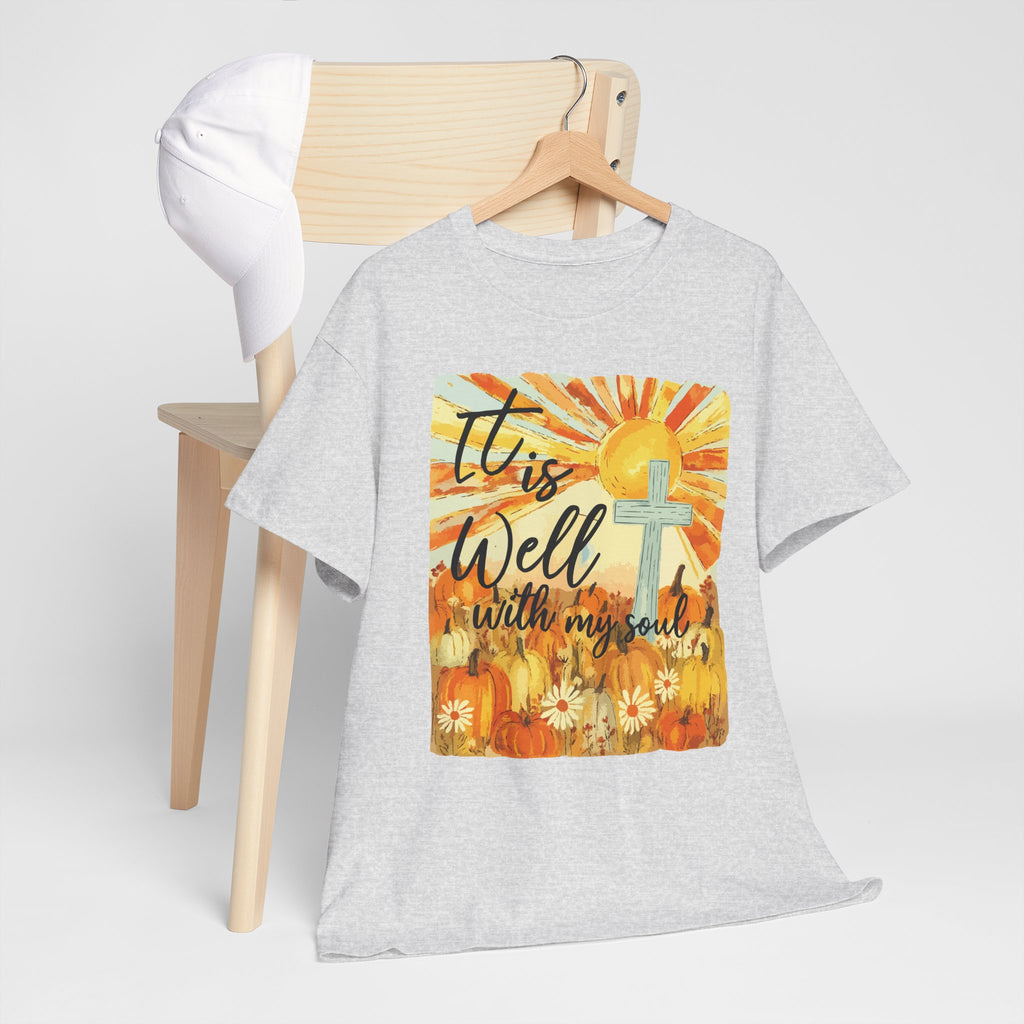 It Is Well With My Soul Pumpkin Sunrise Unisex Cotton T-Shirt