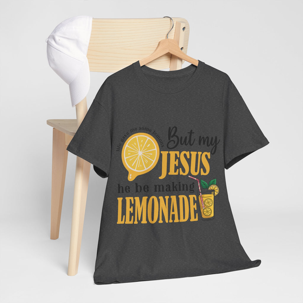 Jesus Lemonade Tee — Lemon Slice & Glass Graphic Christian Unisex Cotton T-Shirt