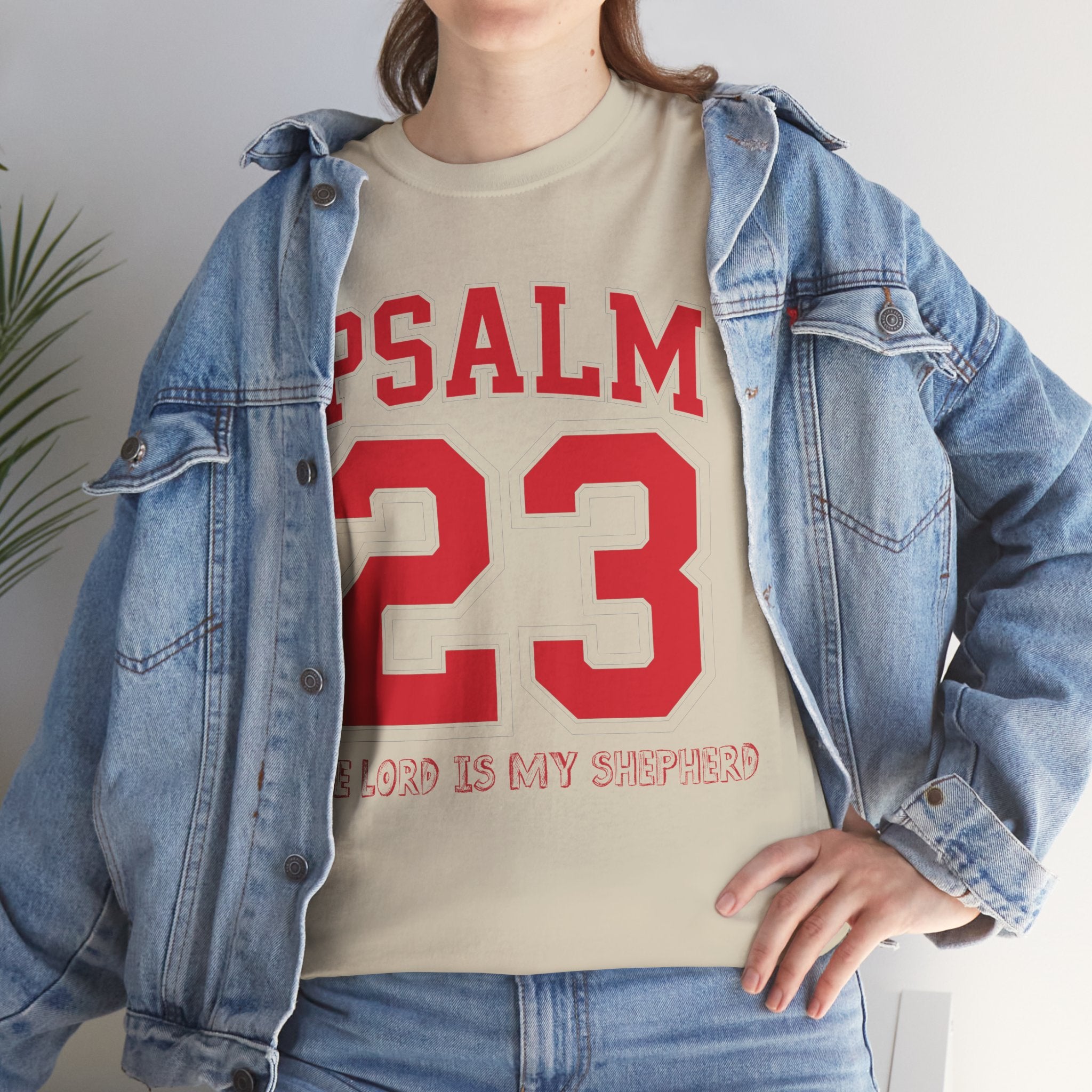 Psalm 23 Varsity T-Shirt — “The Lord Is My Shepherd” Unisex Cotton Tee