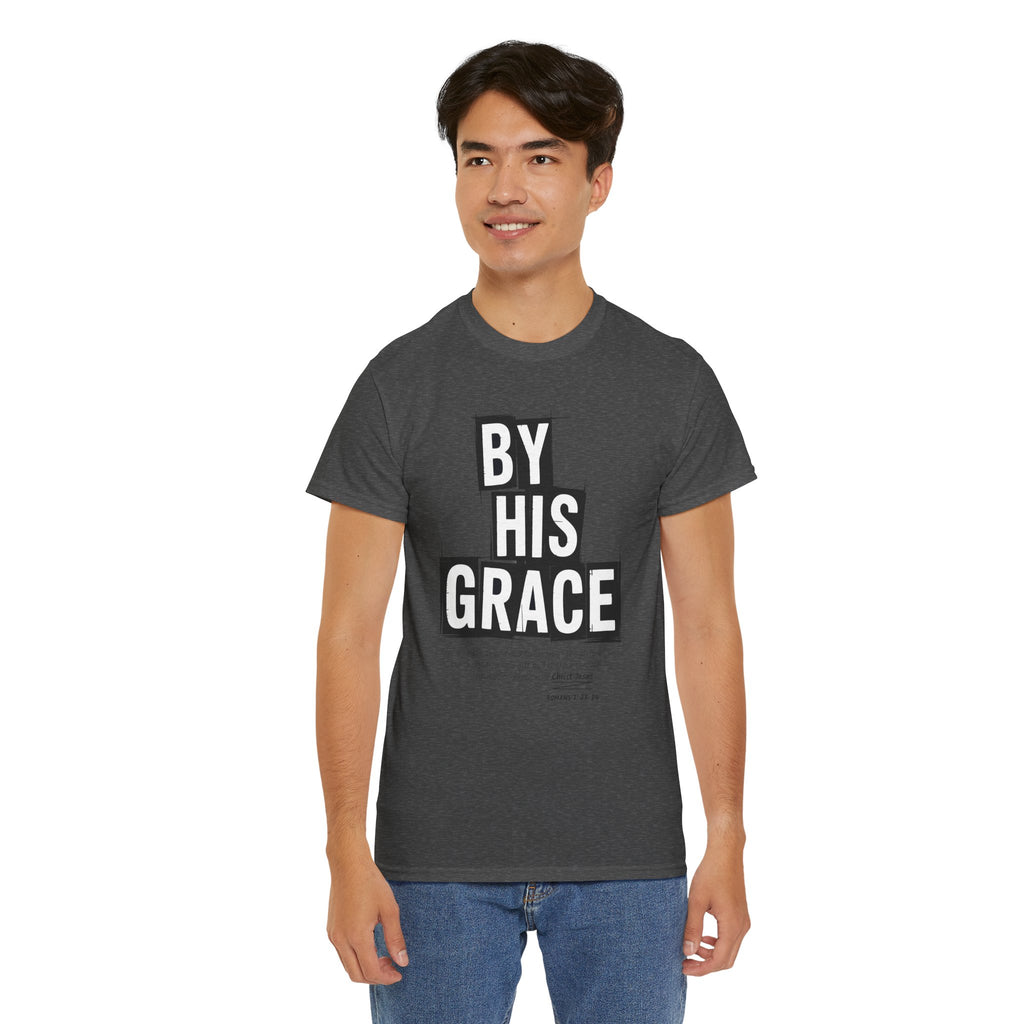 By His Grace tee — Minimalist Faith Christian Unisex Cotton T-Shirt
