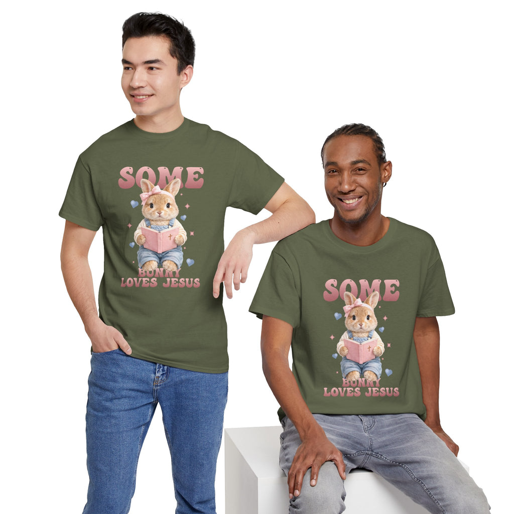 Some Bunny Loves Jesus Bunny Bible Unisex Cotton Tee