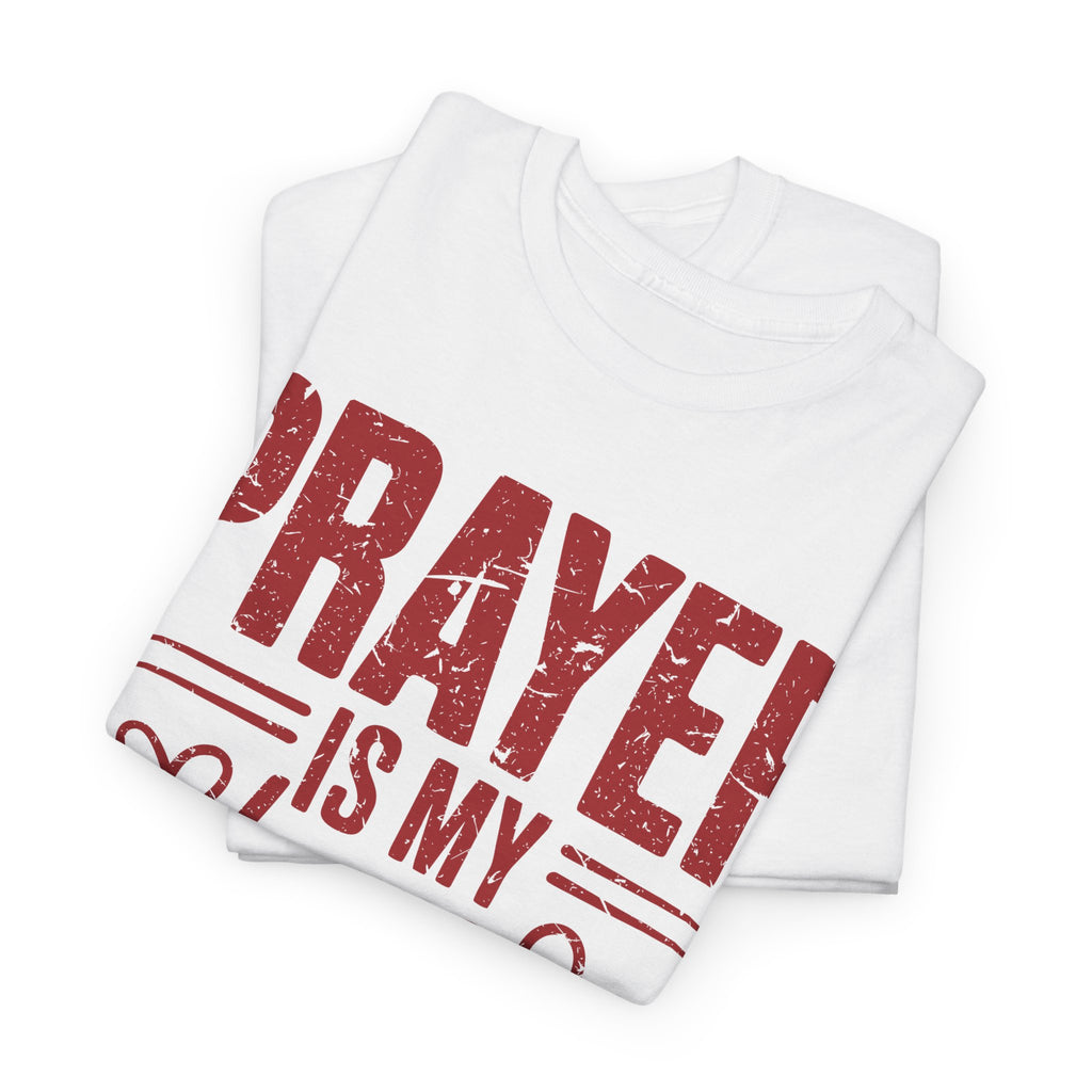 Prayer Is My Love Language T-Shirt — Faith-Inspired Red Hearts Unisex Cotton Tee