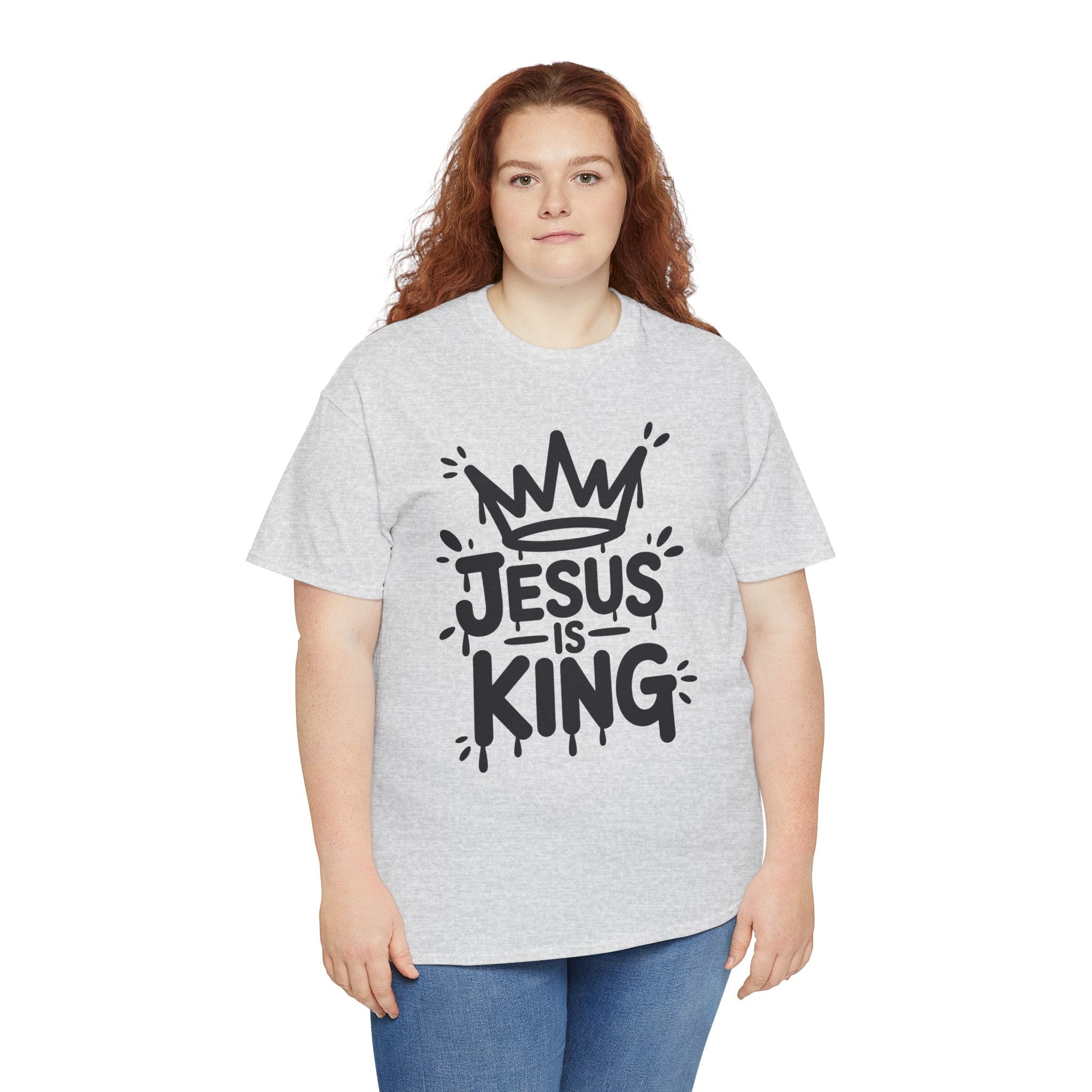 Jesus Is King Crown T-Shirt — Minimalist Christian Unisex Cotton Tee