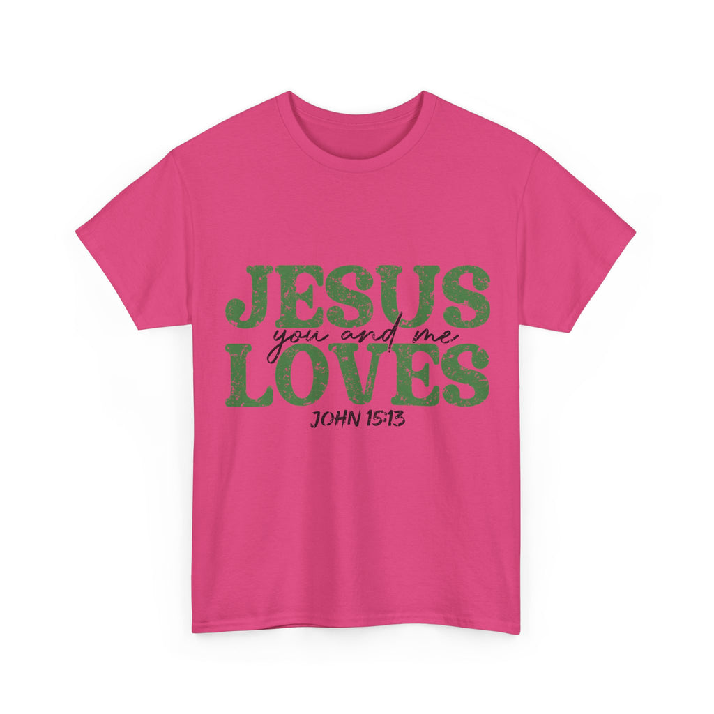 Jesus Loves Vintage Tee — Green Retro Christian Unisex Cotton T-Shirt