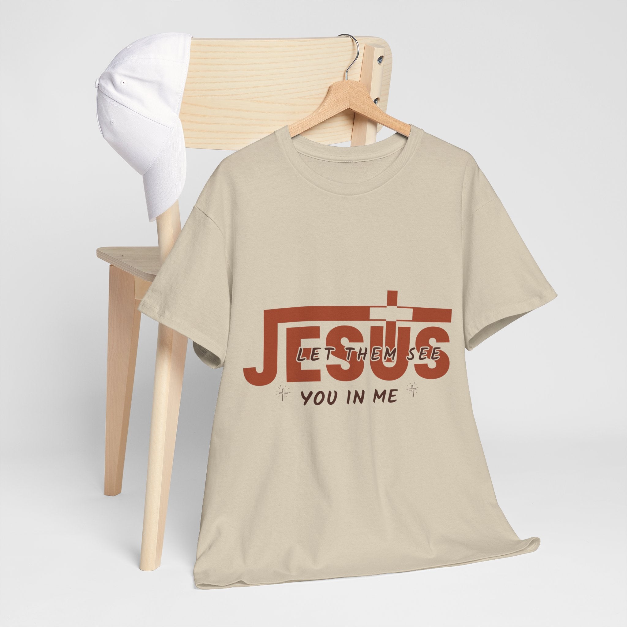 Jesus, Let Them See You in Me T-Shirt — Minimalist Christian Cross Unisex Cotton Tee