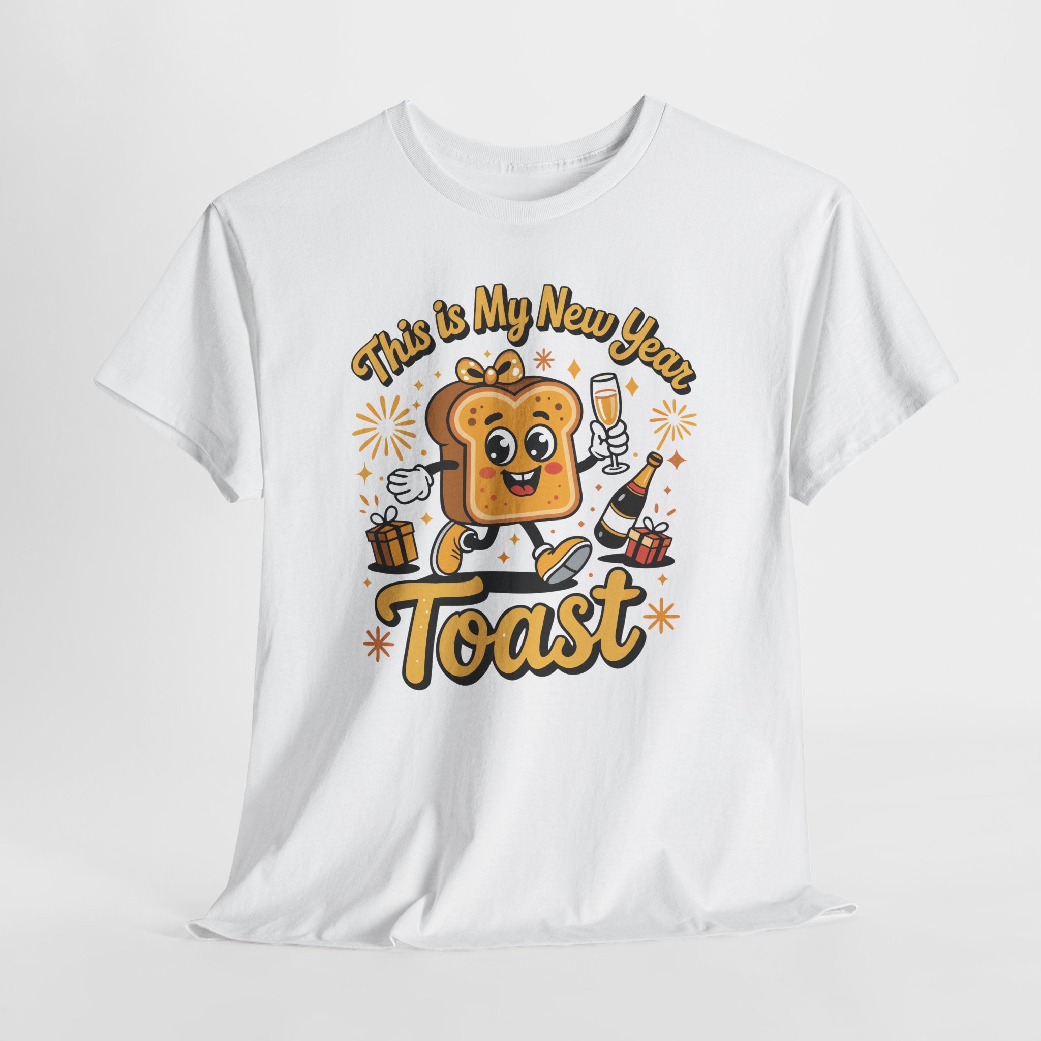 New Year Toast T-Shirt — "This Is My New Year Toast" Champagne & Fireworks Unisex Cotton Tee