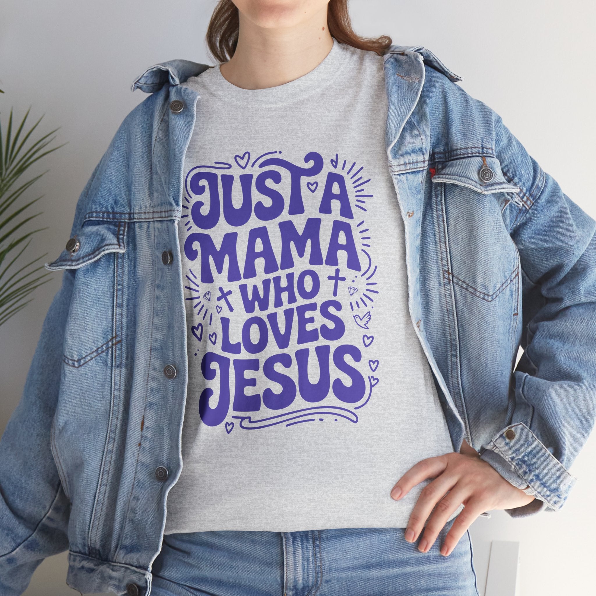 Mama Who Loves Jesus T-Shirt — Bright Green Bubbly Faith Unisex Cotton Tee