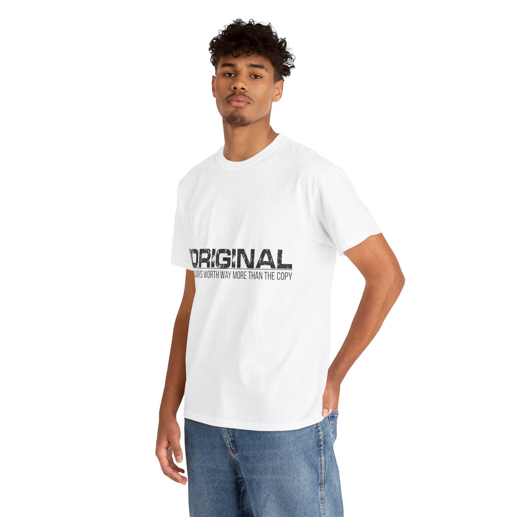 STAY SILENT Minimalist Tee — Vertical Text Black Unisex Cotton Tee