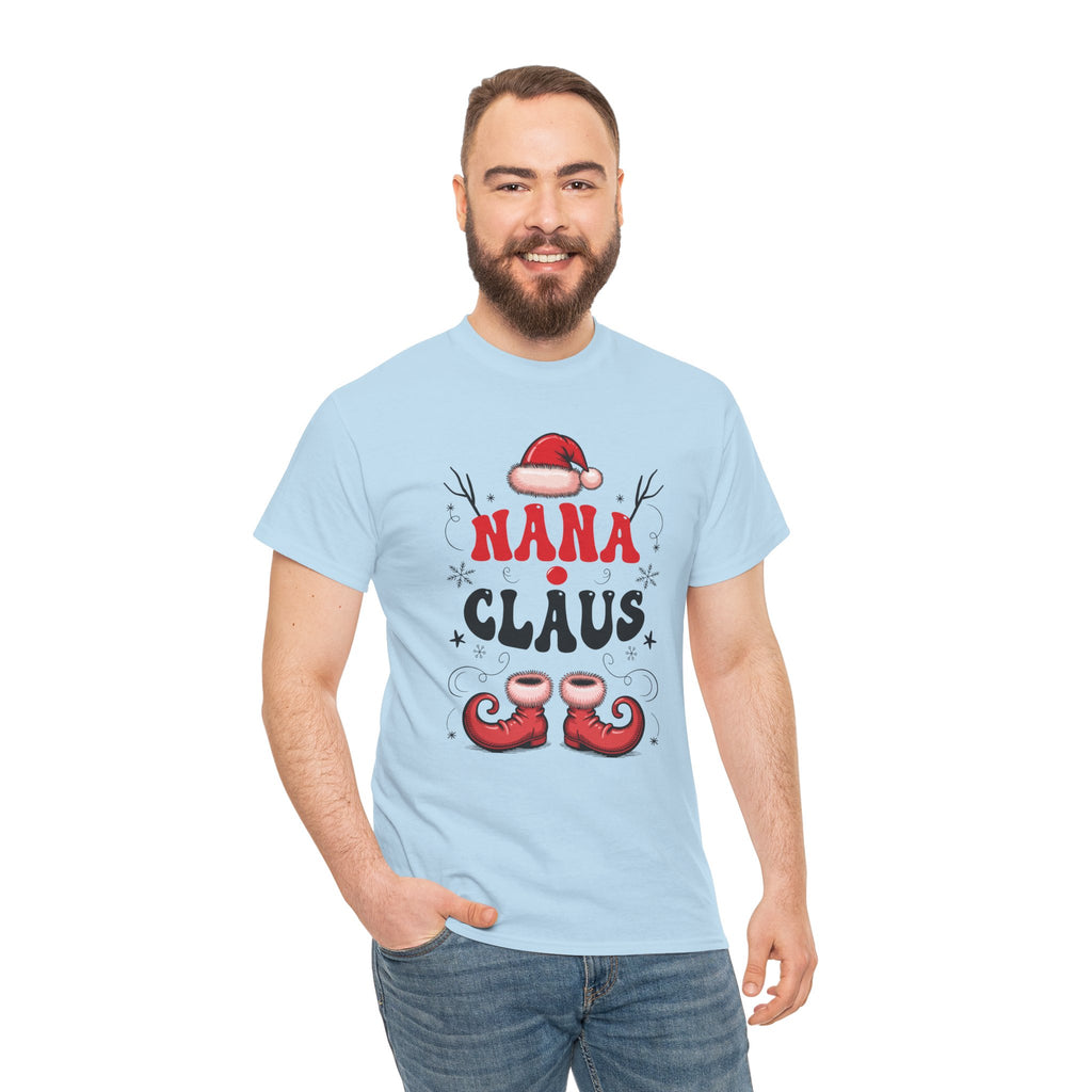 Nana Christmas T-Shirt — Santa Hat & Elf Boots Holiday Unisex Cotton Tee