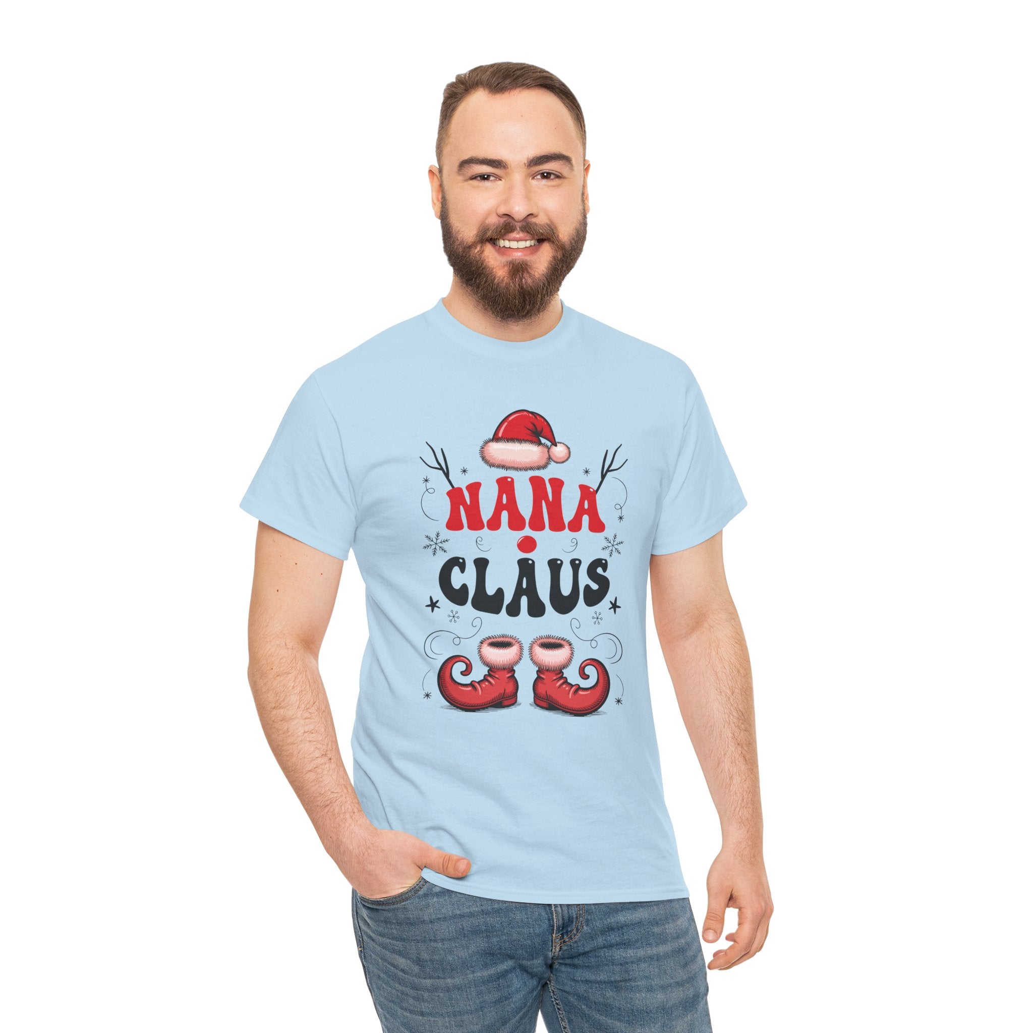 Nana Christmas T-Shirt — Santa Hat & Elf Boots Holiday Unisex Cotton Tee