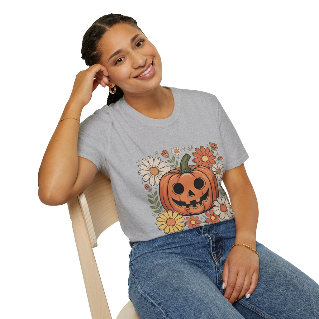 Spooky Floral Pumpkin T-Shirt