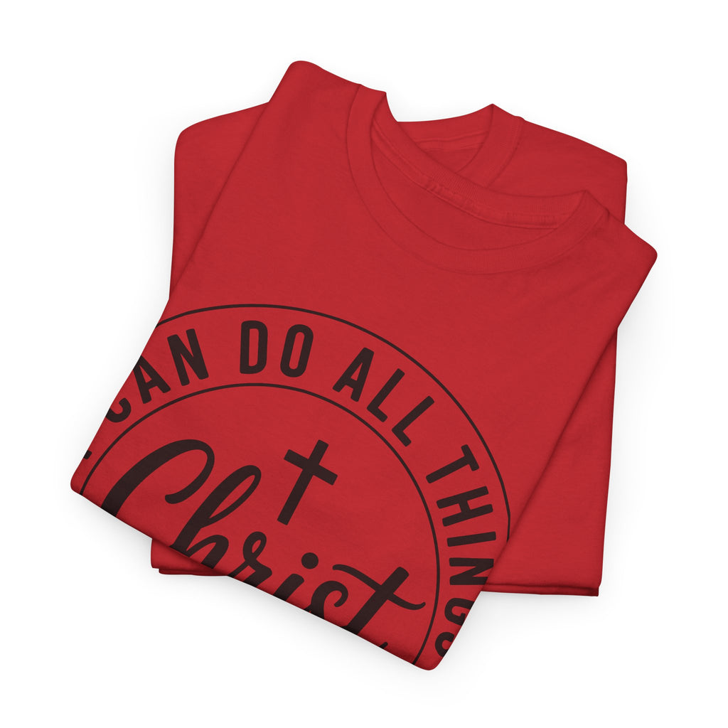 Christian Cross T‑Shirt — "I Can Do All Things Through Christ" Unisex Cotton tee