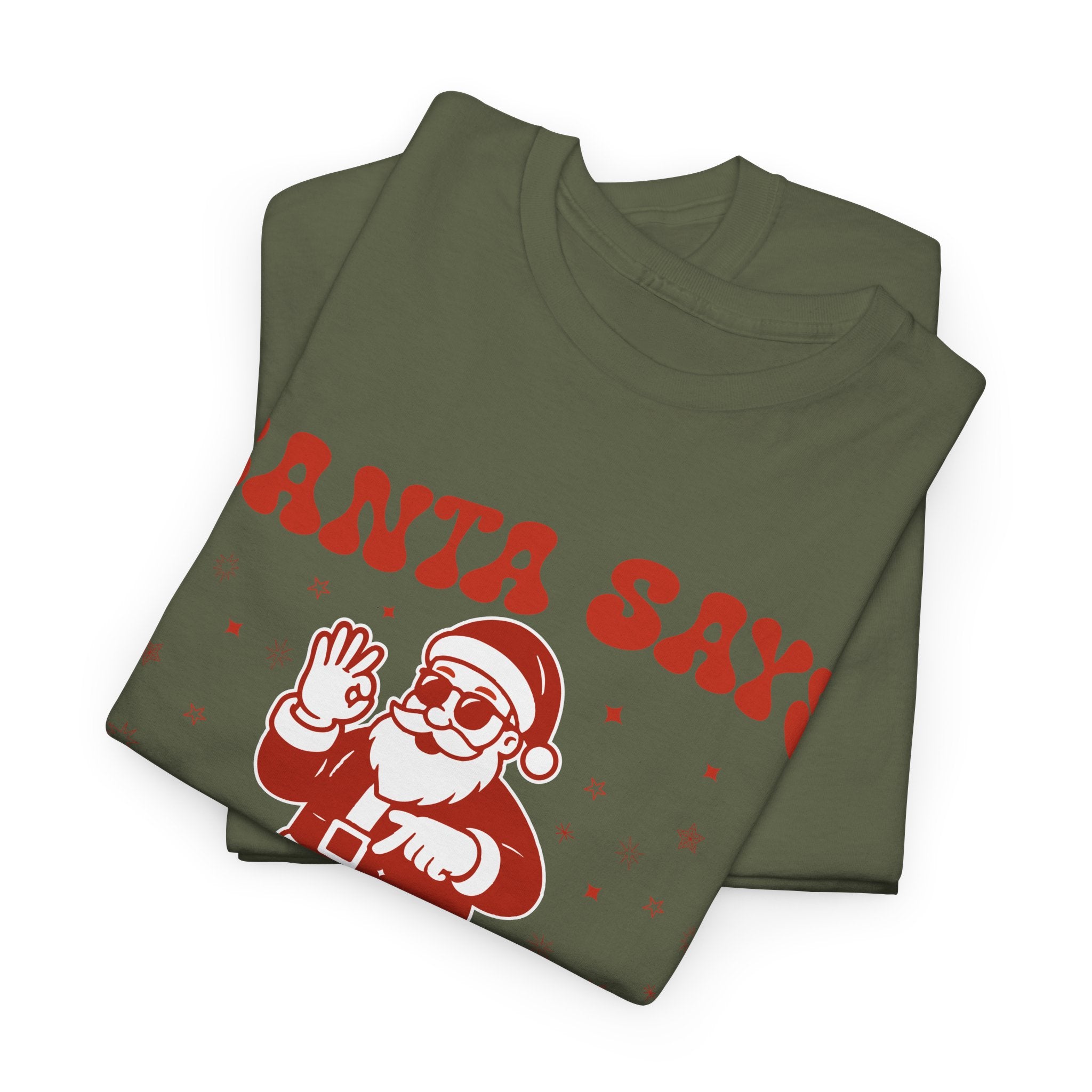 Retro 'Santa Says Six Seven' Christmas Unisex Cotton Tee
