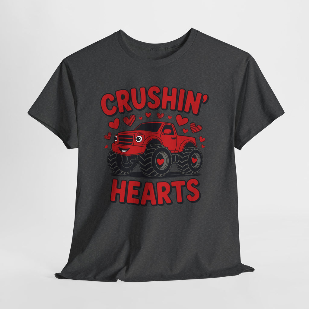 Crushin’ Hearts Valentine Monster Truck Unisex Cotton Tee