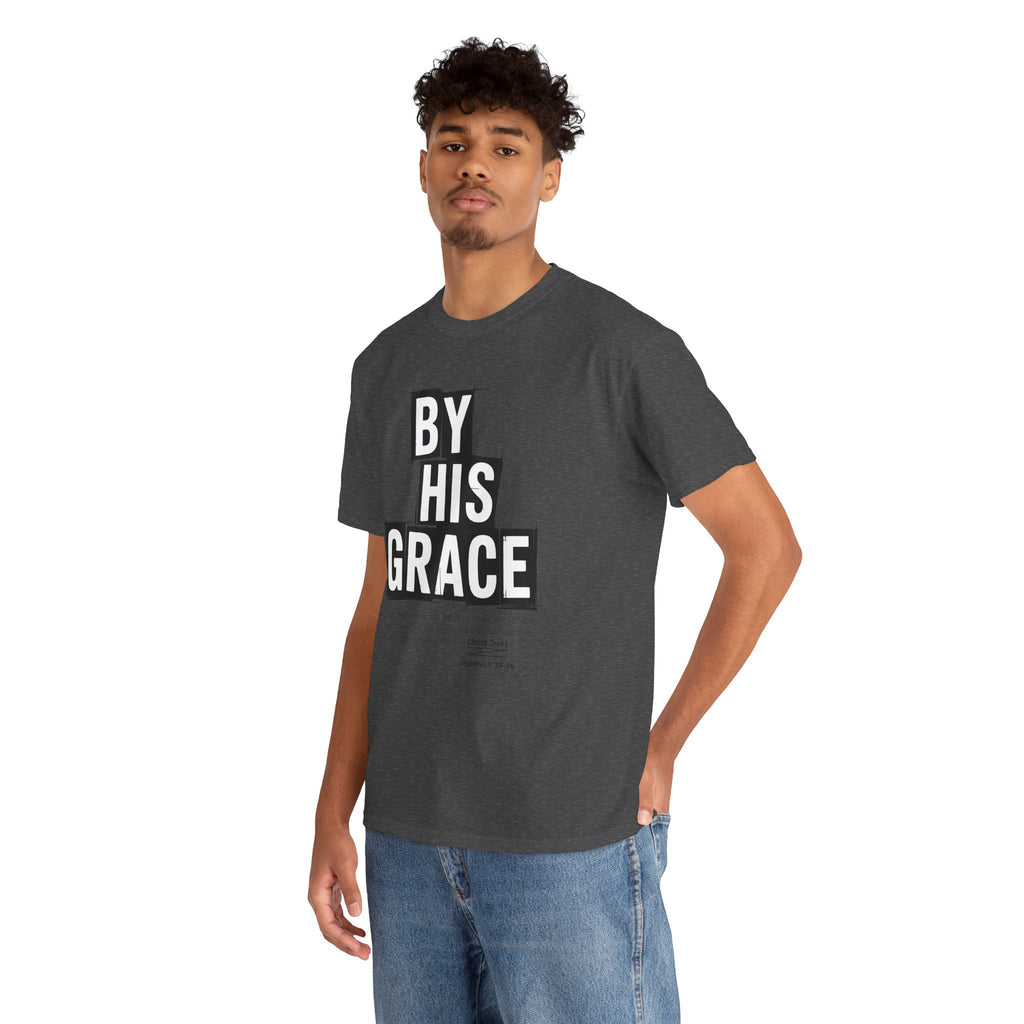 By His Grace tee — Minimalist Faith Christian Unisex Cotton T-Shirt