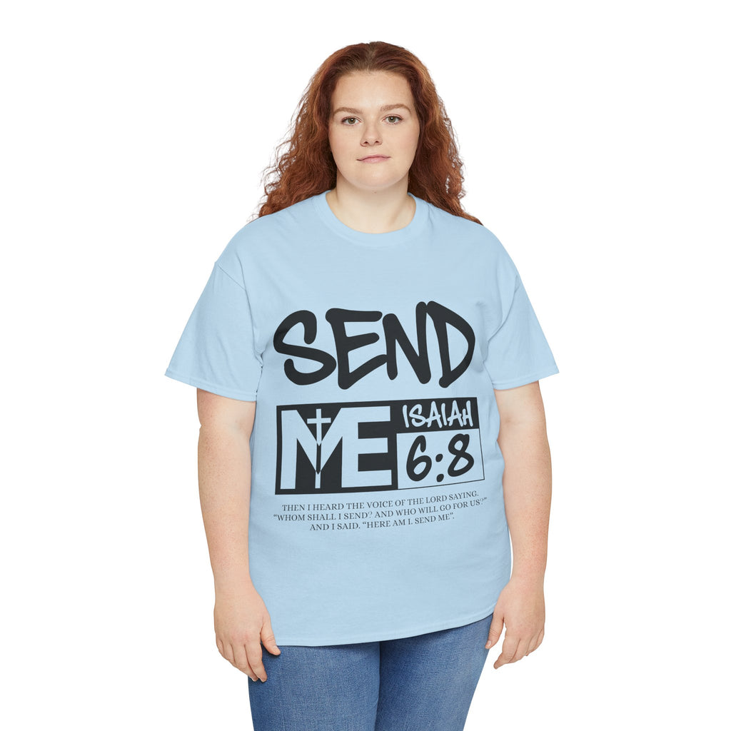 Send Me Isaiah 6:8 Christian T-Shirt — Cross Faith Unisex Cotton Tee