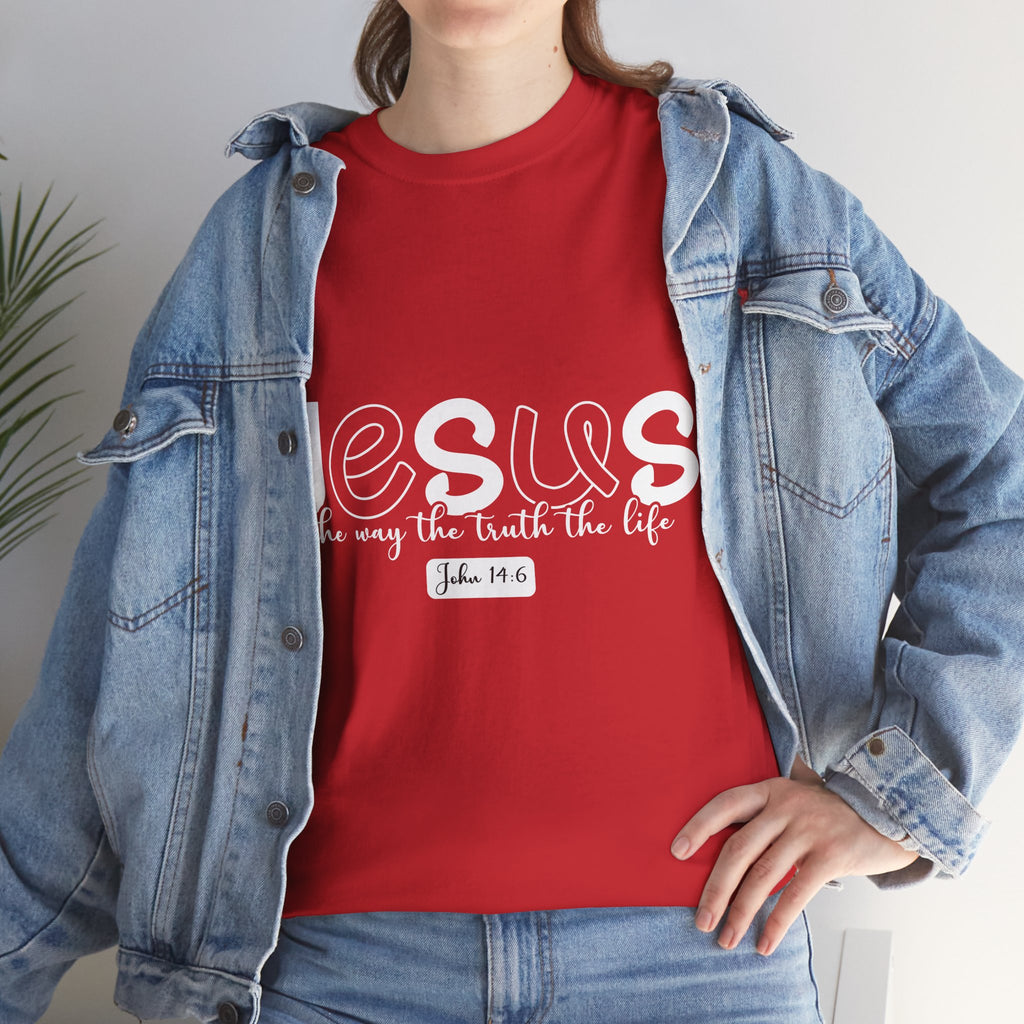 John 14:6 Christian Tee — Minimalist Script Faith T-Shirt