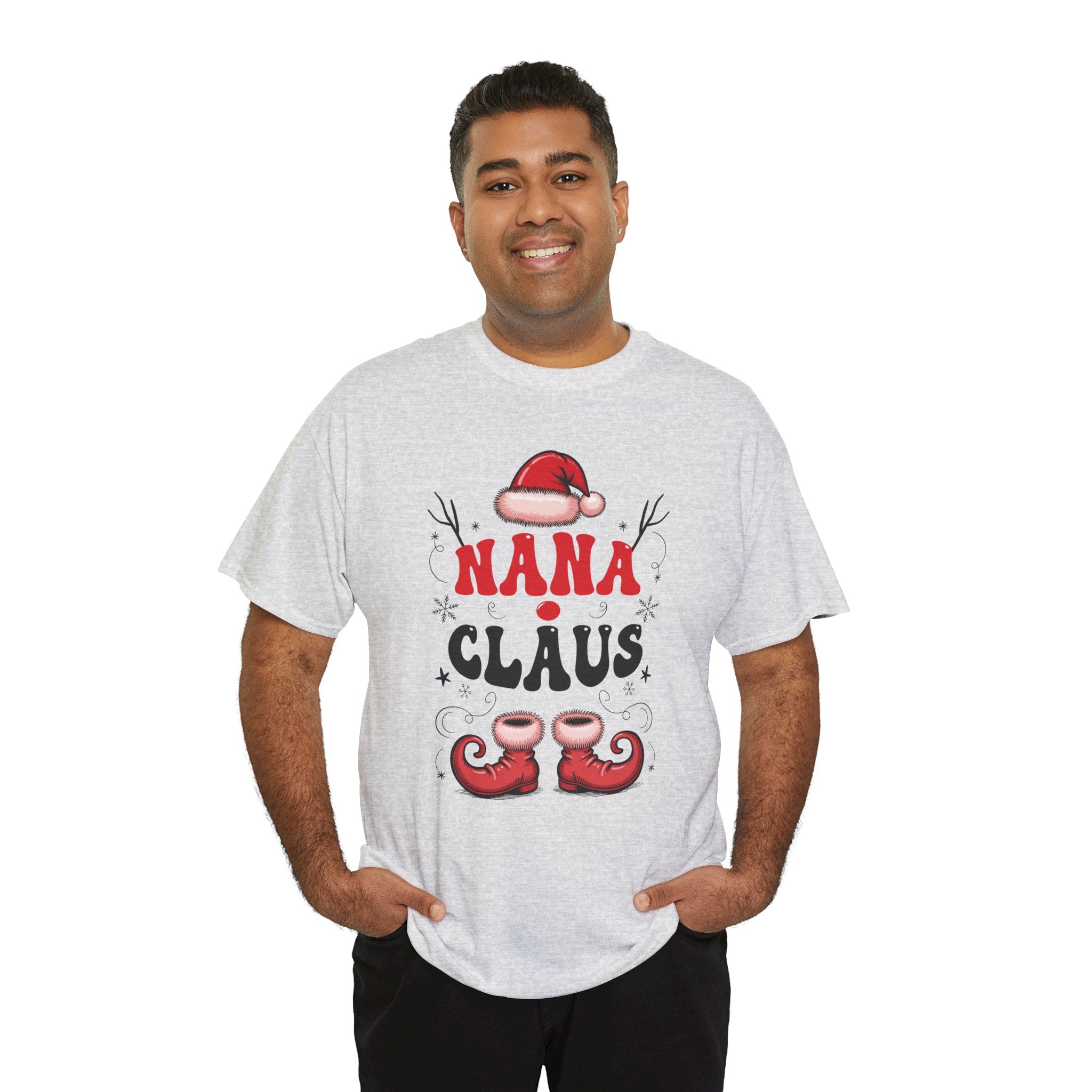 Nana Christmas T-Shirt — Santa Hat & Elf Boots Holiday Unisex Cotton Tee