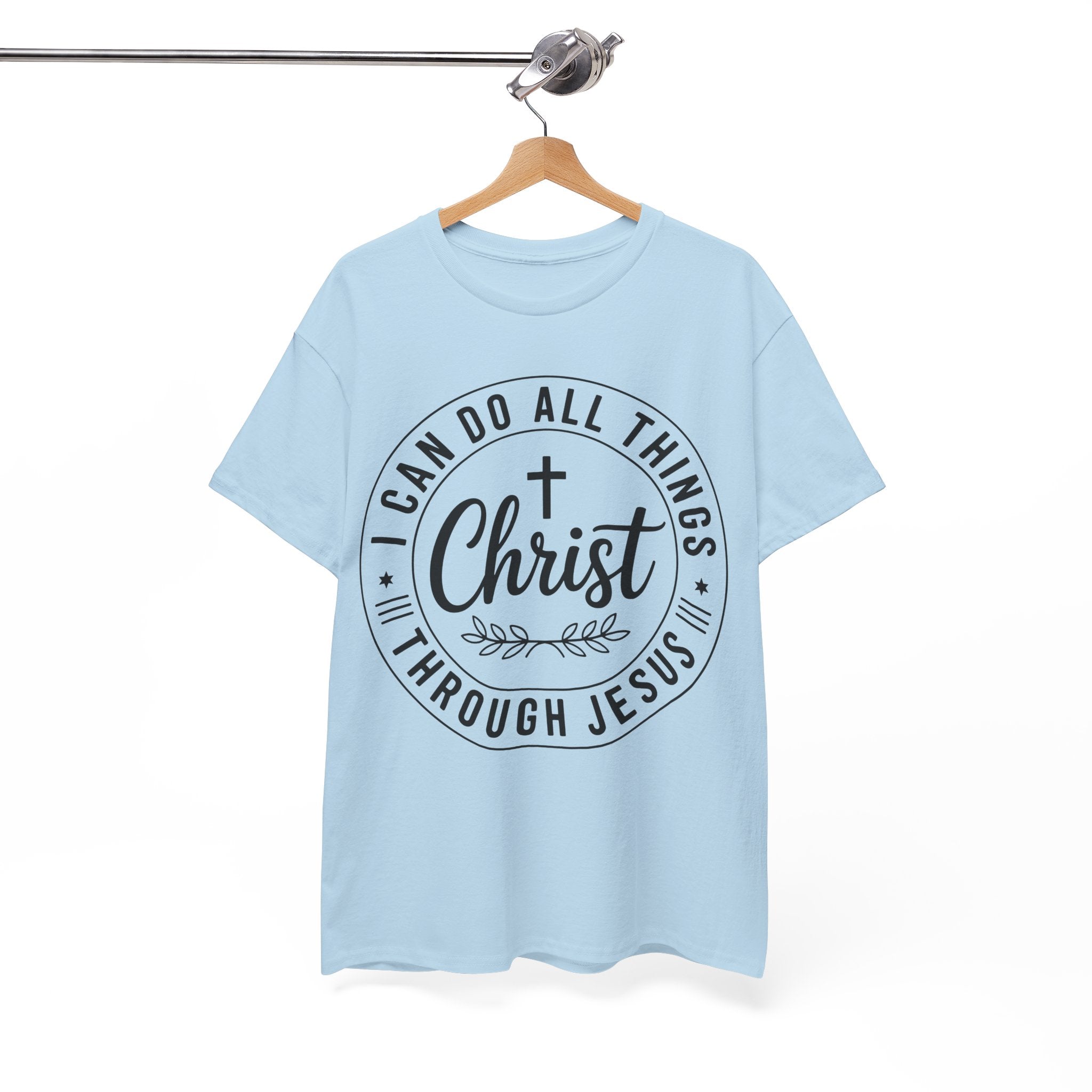 Christian Cross T‑Shirt — "I Can Do All Things Through Christ" Unisex Cotton tee