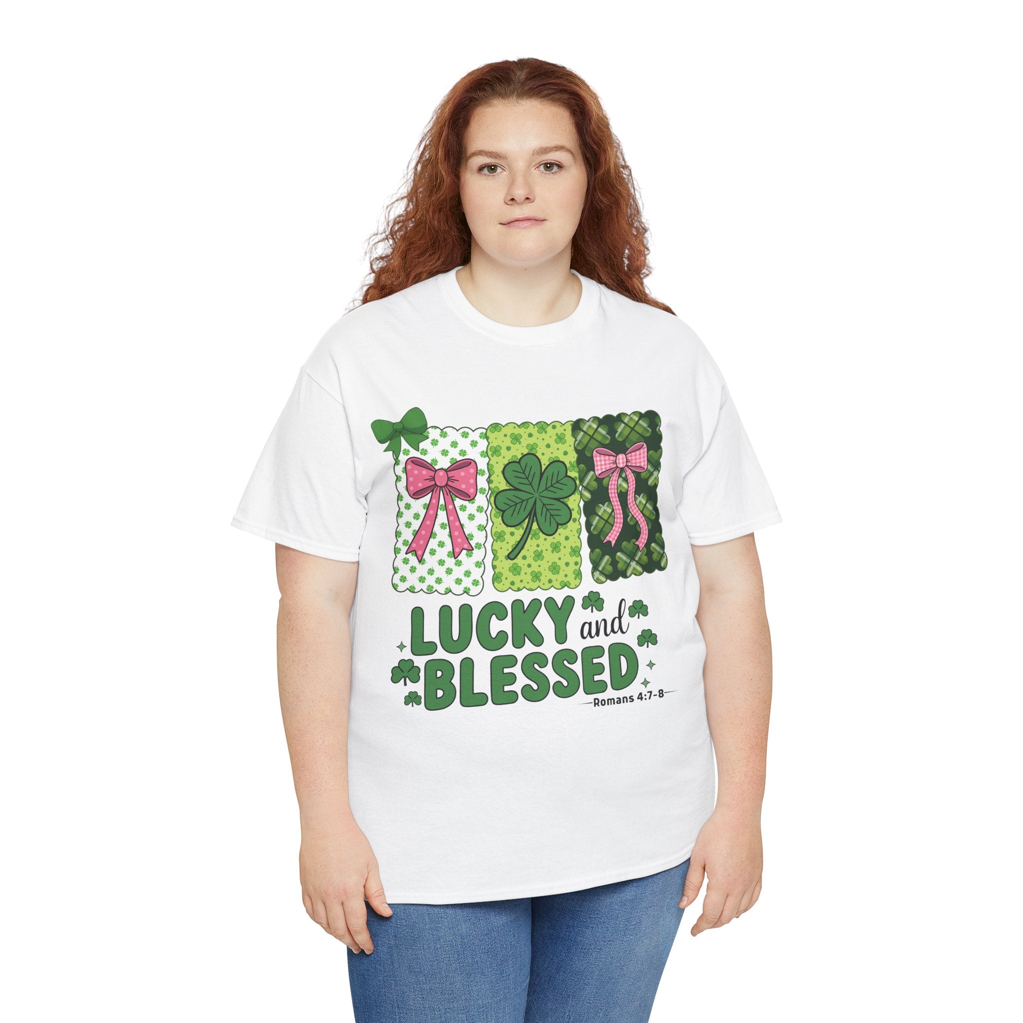 Lucky and Blessed Clover Unisex Cotton Tee
