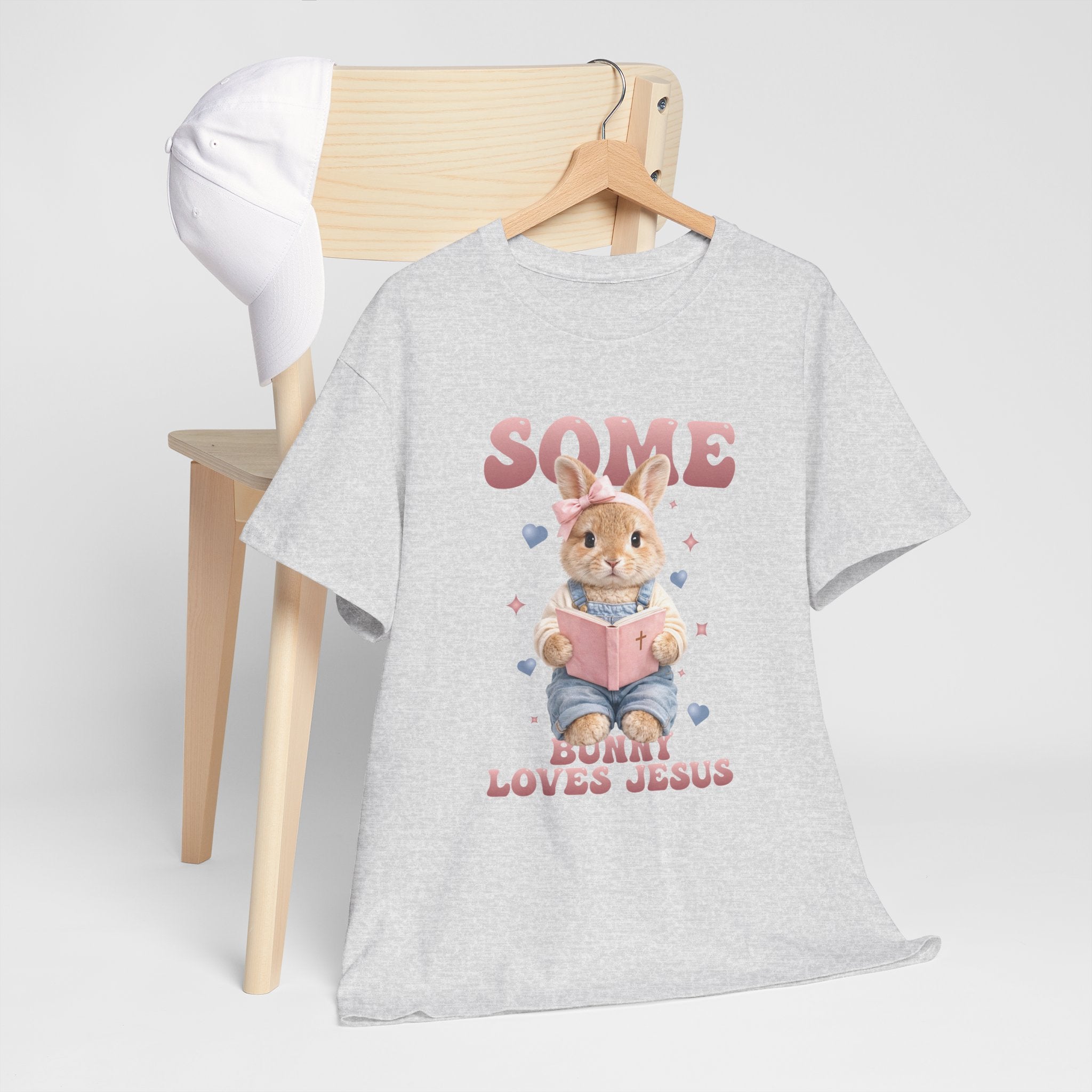 Some Bunny Loves Jesus Bunny Bible Unisex Cotton Tee