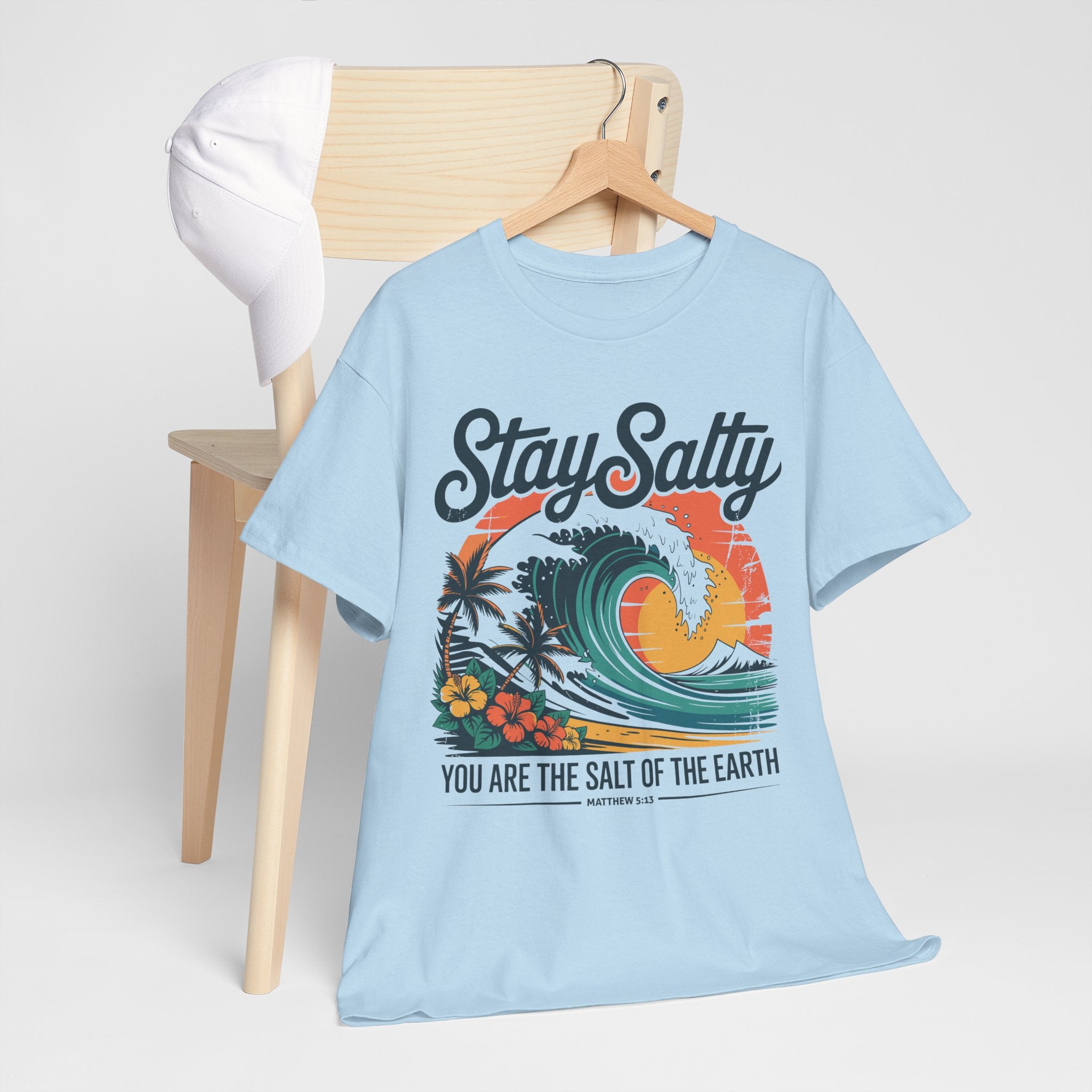 Stay Salty Beach Tee — "You are the salt of the earth (Matthew 5:13)"Unisex Cotton Tee