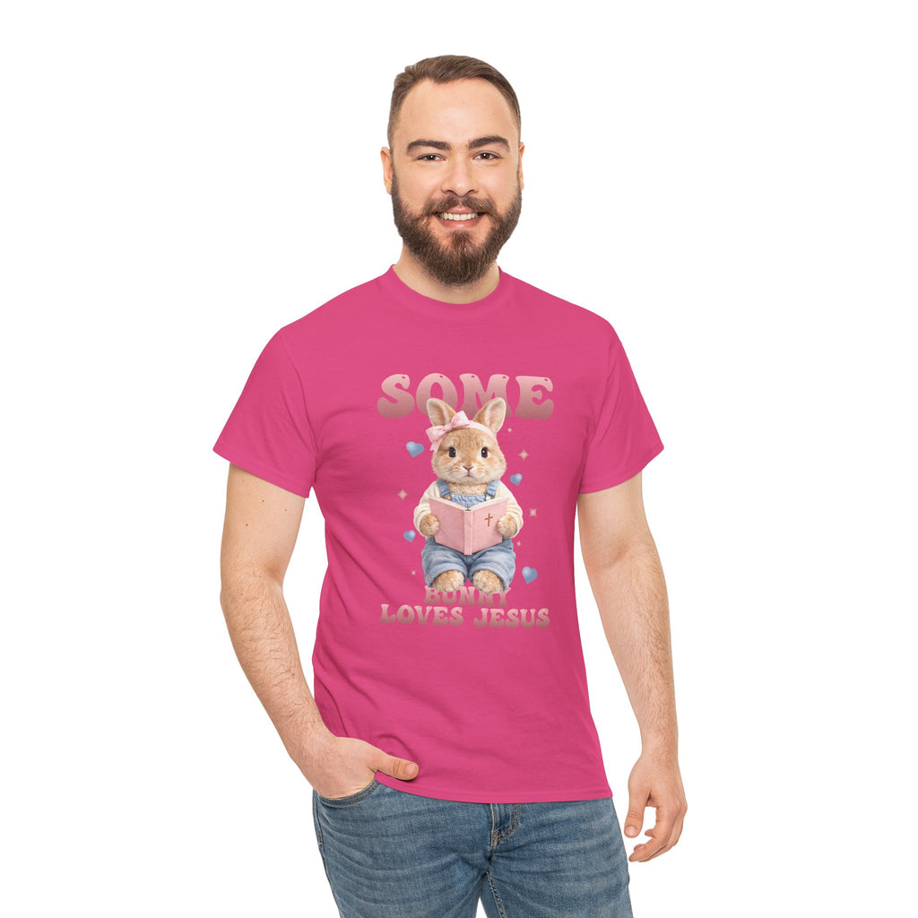 Some Bunny Loves Jesus Bunny Bible Unisex Cotton Tee