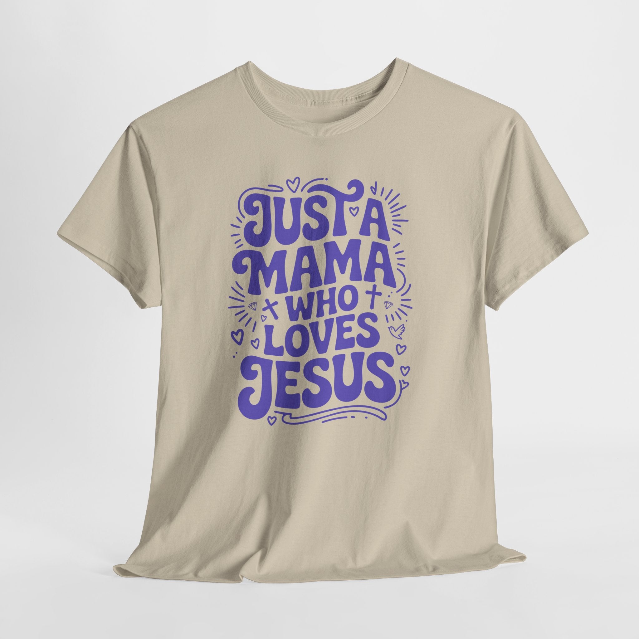 Mama Who Loves Jesus T-Shirt — Bright Green Bubbly Faith Unisex Cotton Tee