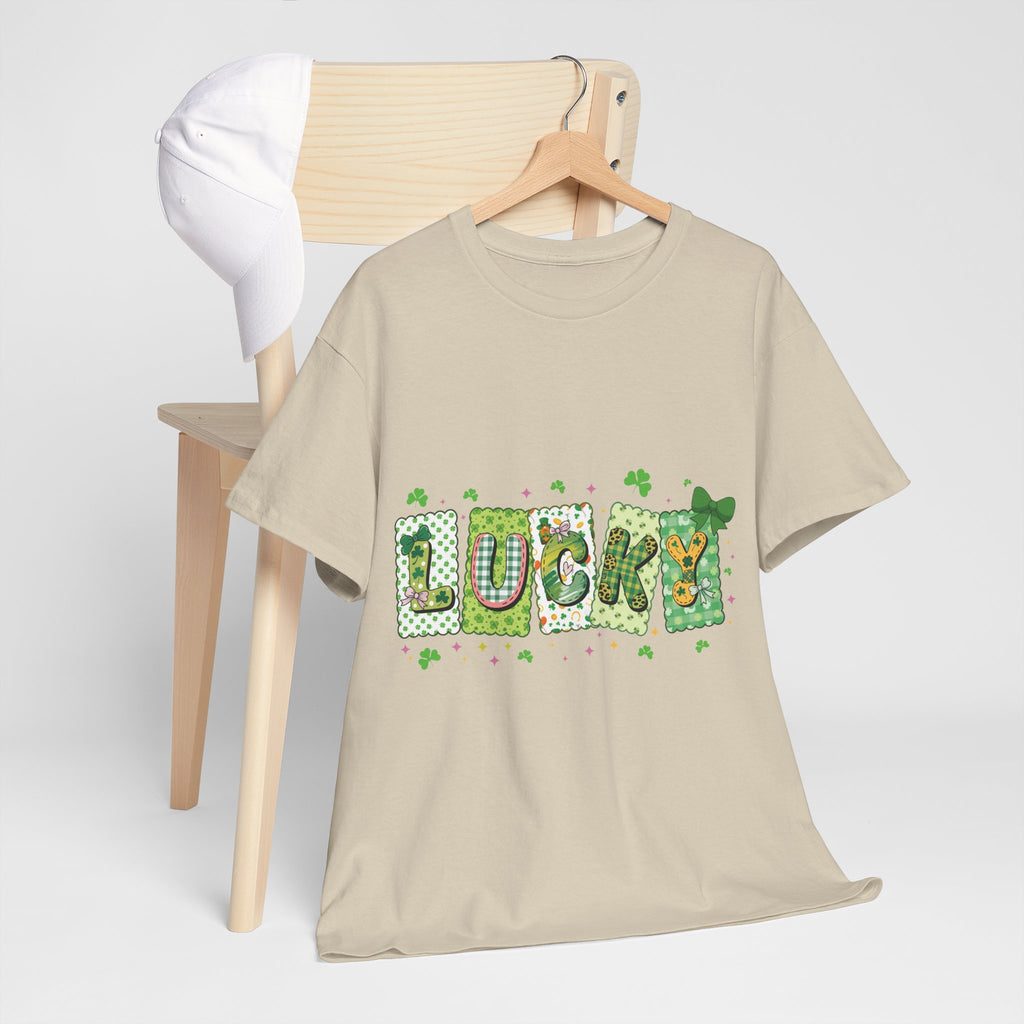 Lucky Patchwork Plaid Clover Tee — St. Patrick’s Day Unisex Cotton T-Shirt
